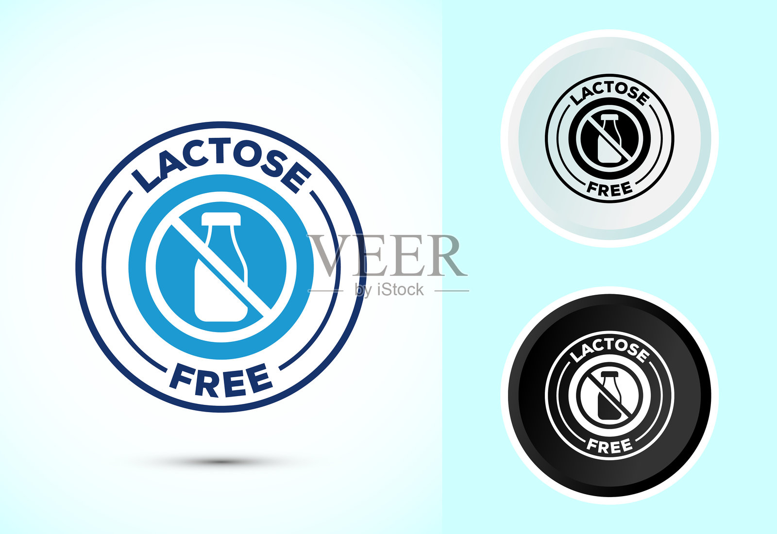 无乳糖图标设计插图，健康食品概念插画图片素材