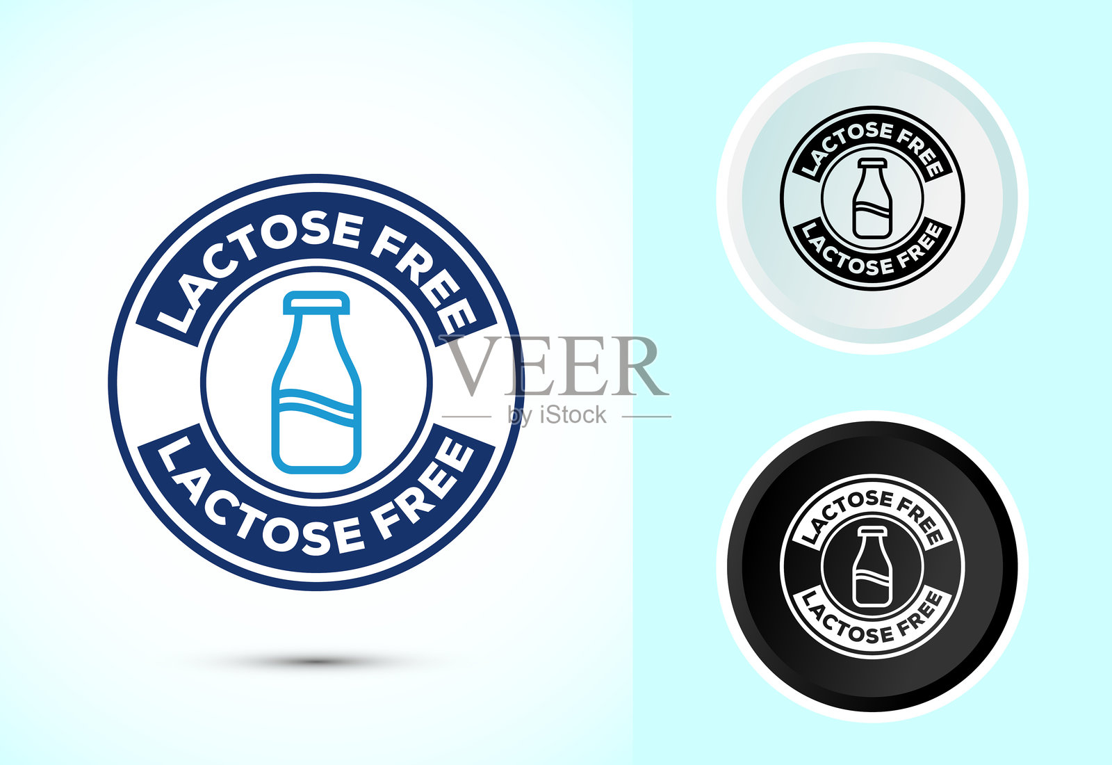 无乳糖图标设计插图，健康食品概念插画图片素材