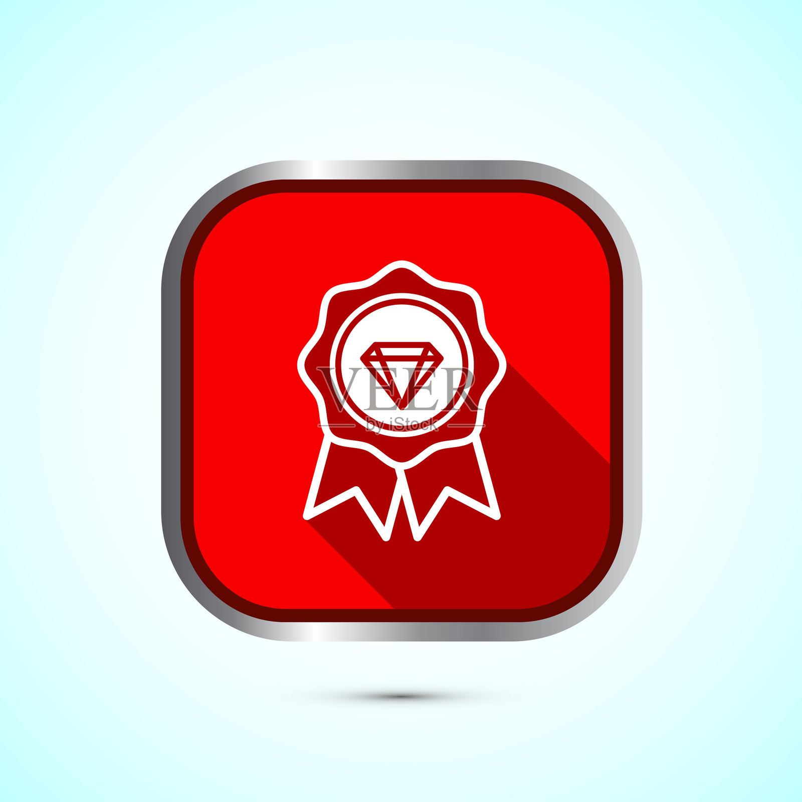 优质徽章图标设计插图。红色阴影按钮设计插画图片素材