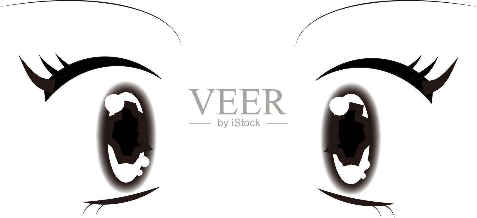 卡通女孩的眼睛插画图片素材