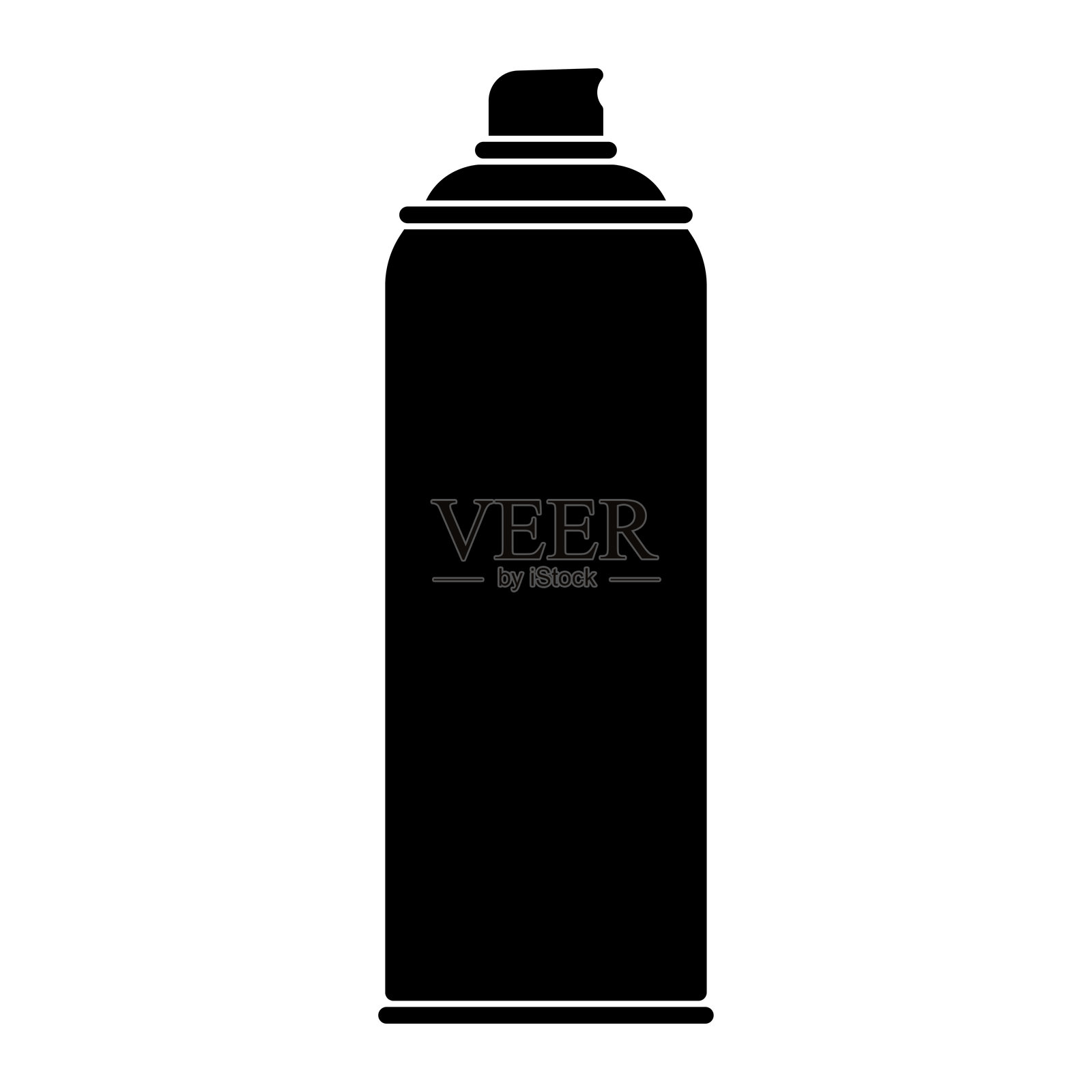 喷雾喷漆矢量图标。艺术用品，涂鸦喷漆罐，喷雾罐符号，城市艺术设备。黑色剪影，背景为白色。插画图片素材