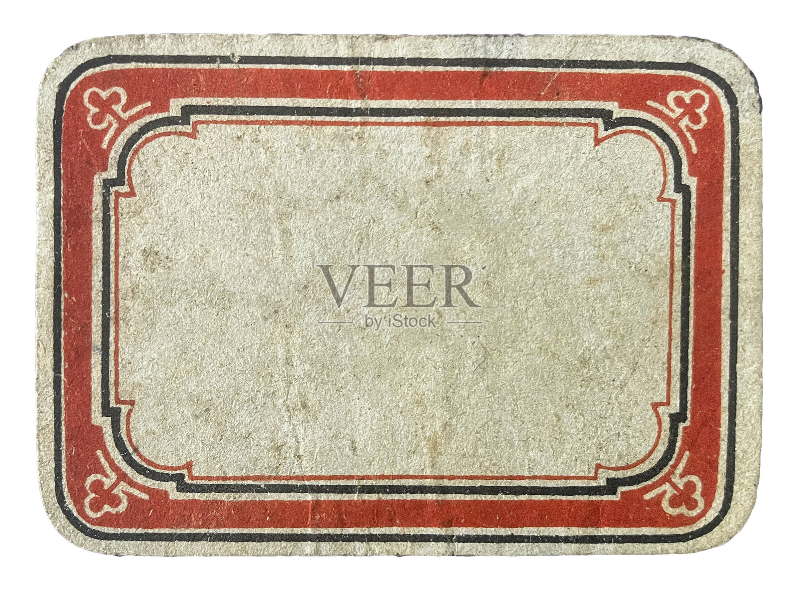 旧的学校练习本名字标签，剪裁在白色背景上。（制作于20世纪上半叶）照片摄影图片