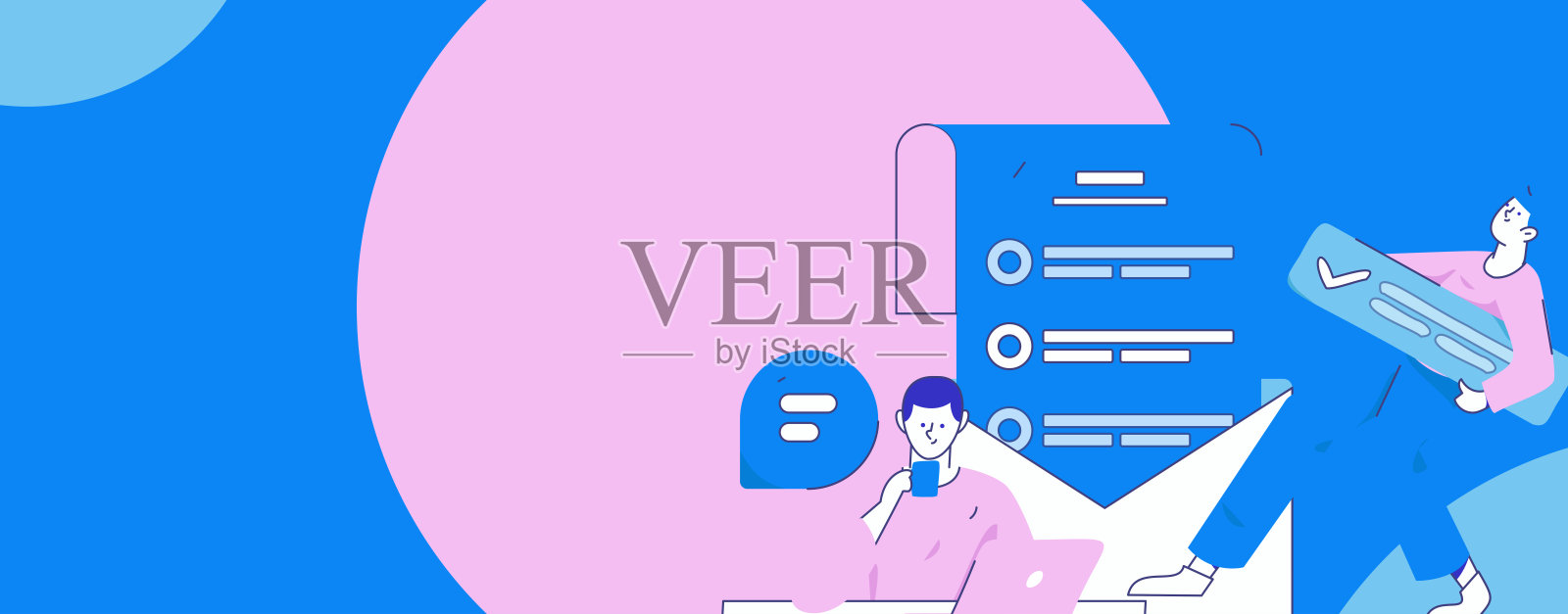 与顾问沟通的扁平矢量角色概念操作手绘插图插画图片素材