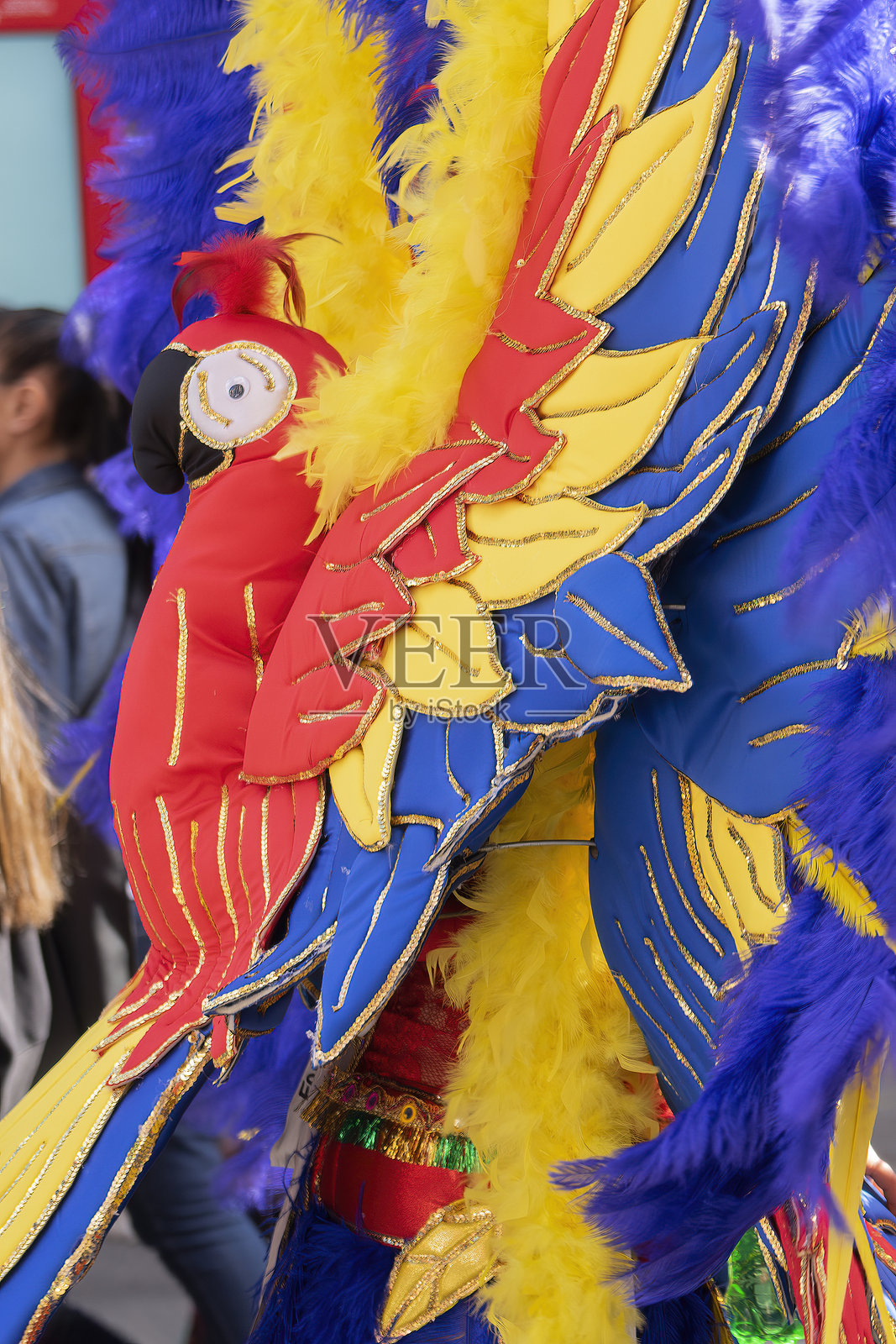 在马耳他瓦莱塔的狂欢节期间，人们穿着化妆和狂欢节服装庆祝胖星期二。照片摄影图片
