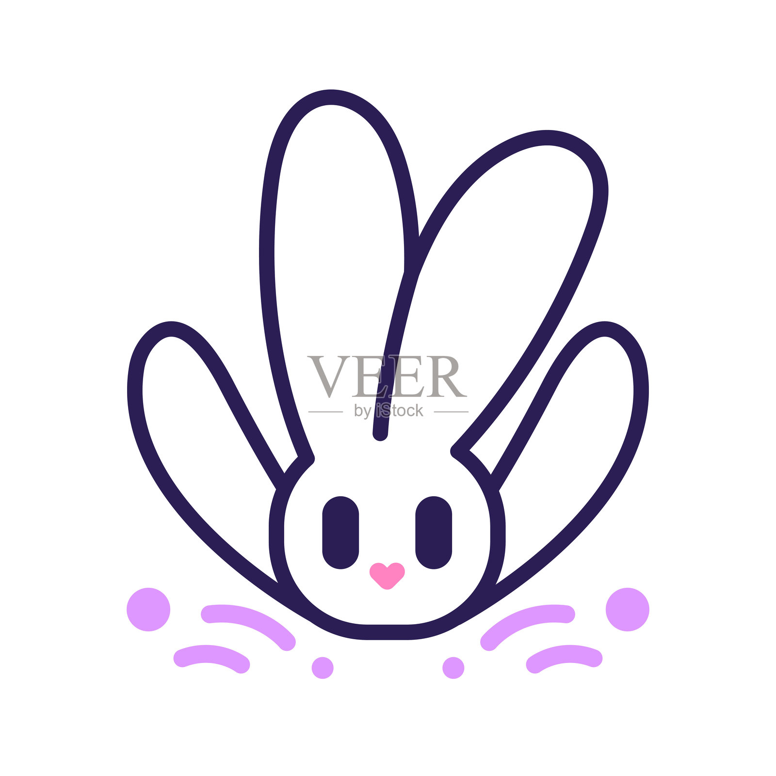 举起前爪的兔子插画图片素材