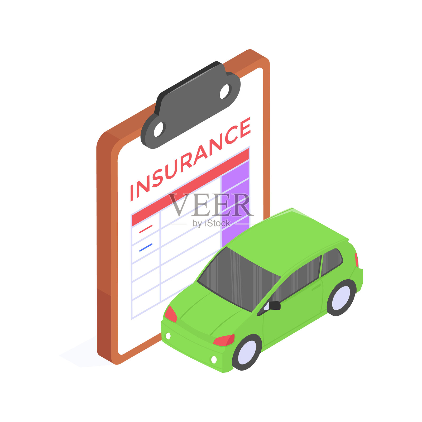 汽车保险插画图片素材