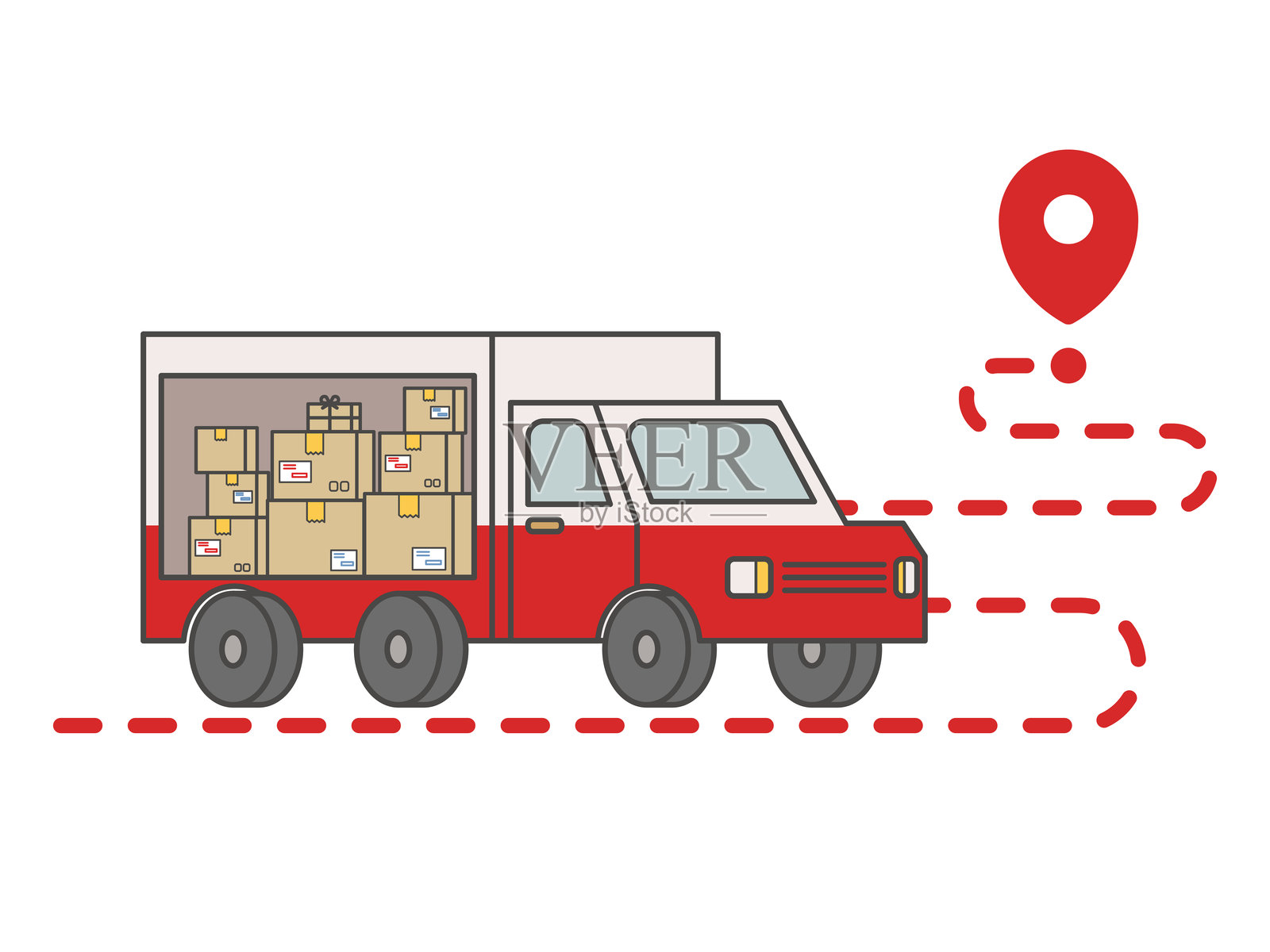 送货车辆的插图插画图片素材