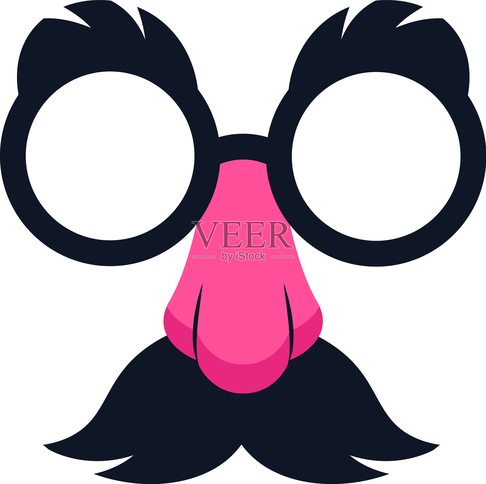 普林节的狂欢眼镜插画图片素材