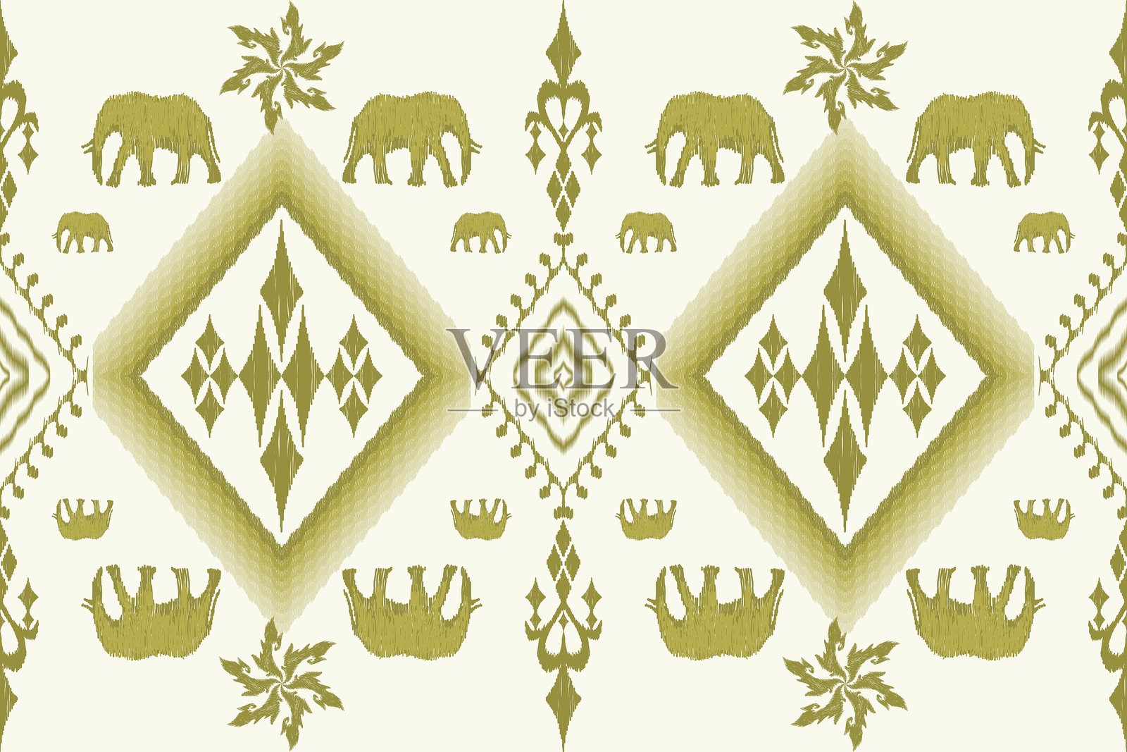 阿兹特克刺绣风格的民族人物插画图片素材