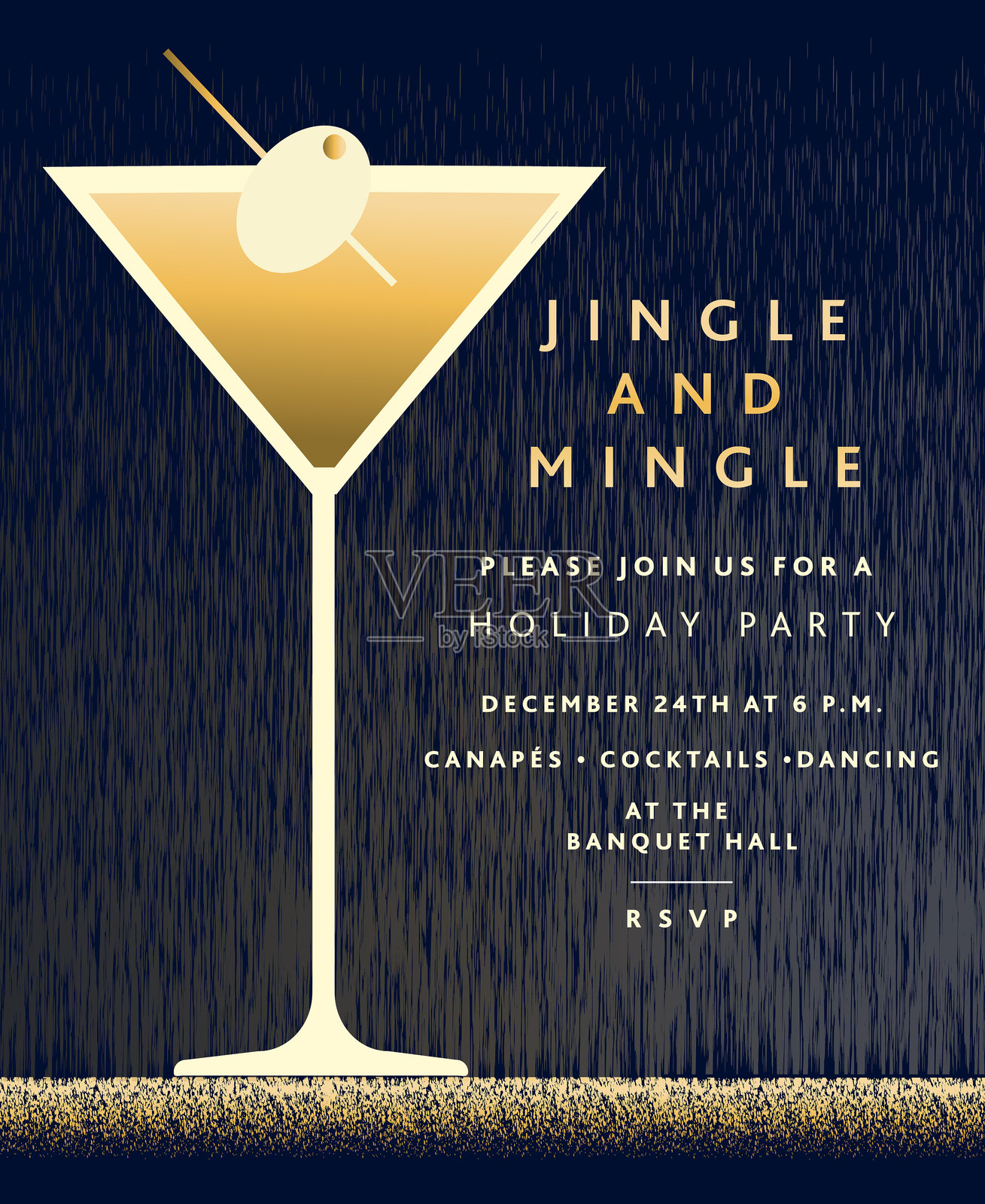 节日欢聚鸡尾酒派对邀请设计模板插画图片素材