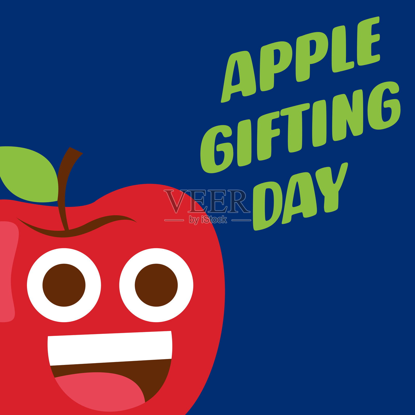 快乐的苹果赠送日插图背景插画图片素材