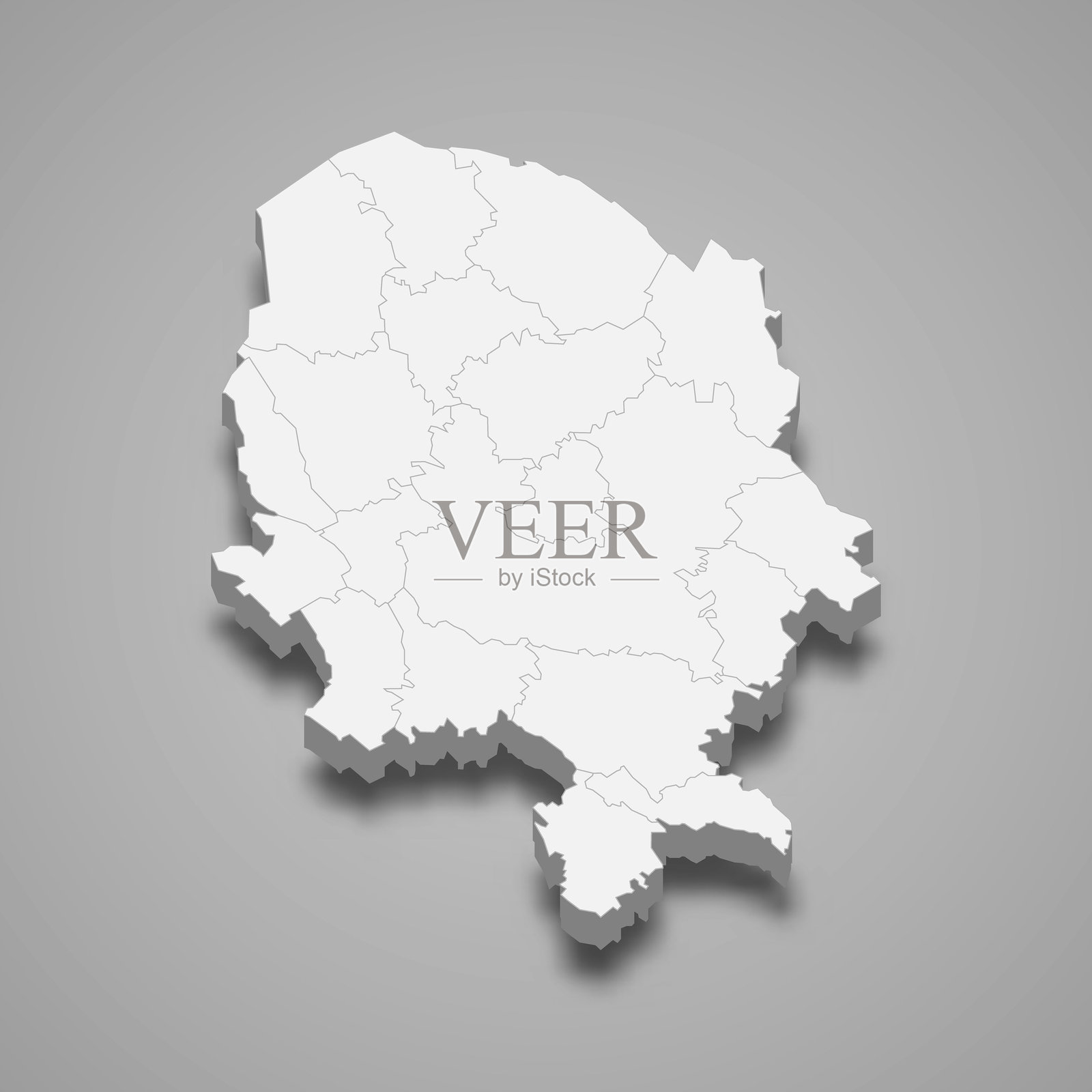 芬兰北萨沃地区的3D等距地图插画图片素材