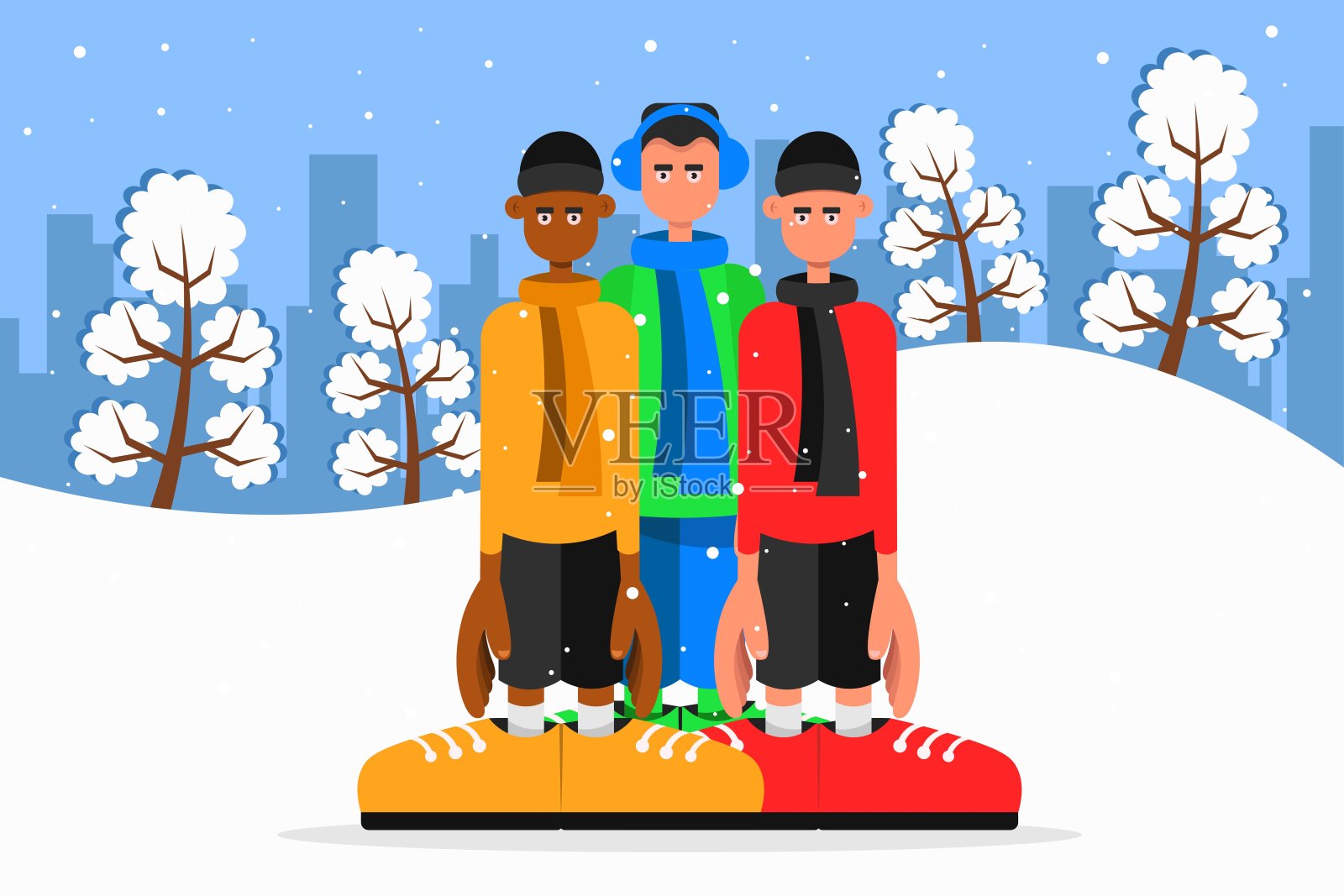 孩子们在玩耍插画图片素材