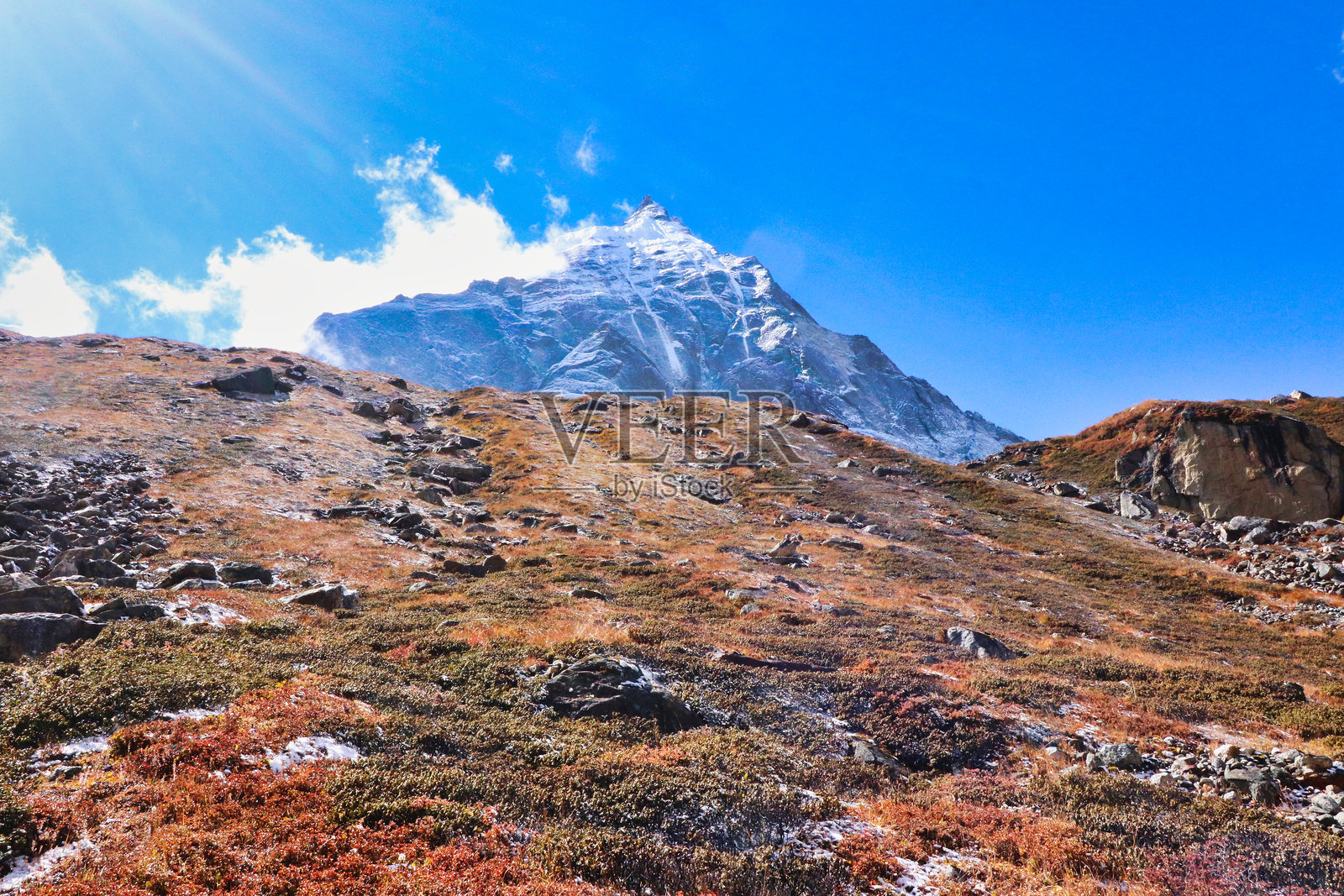 梅拉峰北峰，尼泊尔照片摄影图片