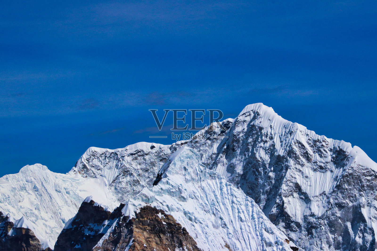 巴伦特峰峰顶，梅拉峰探险，尼泊尔照片摄影图片