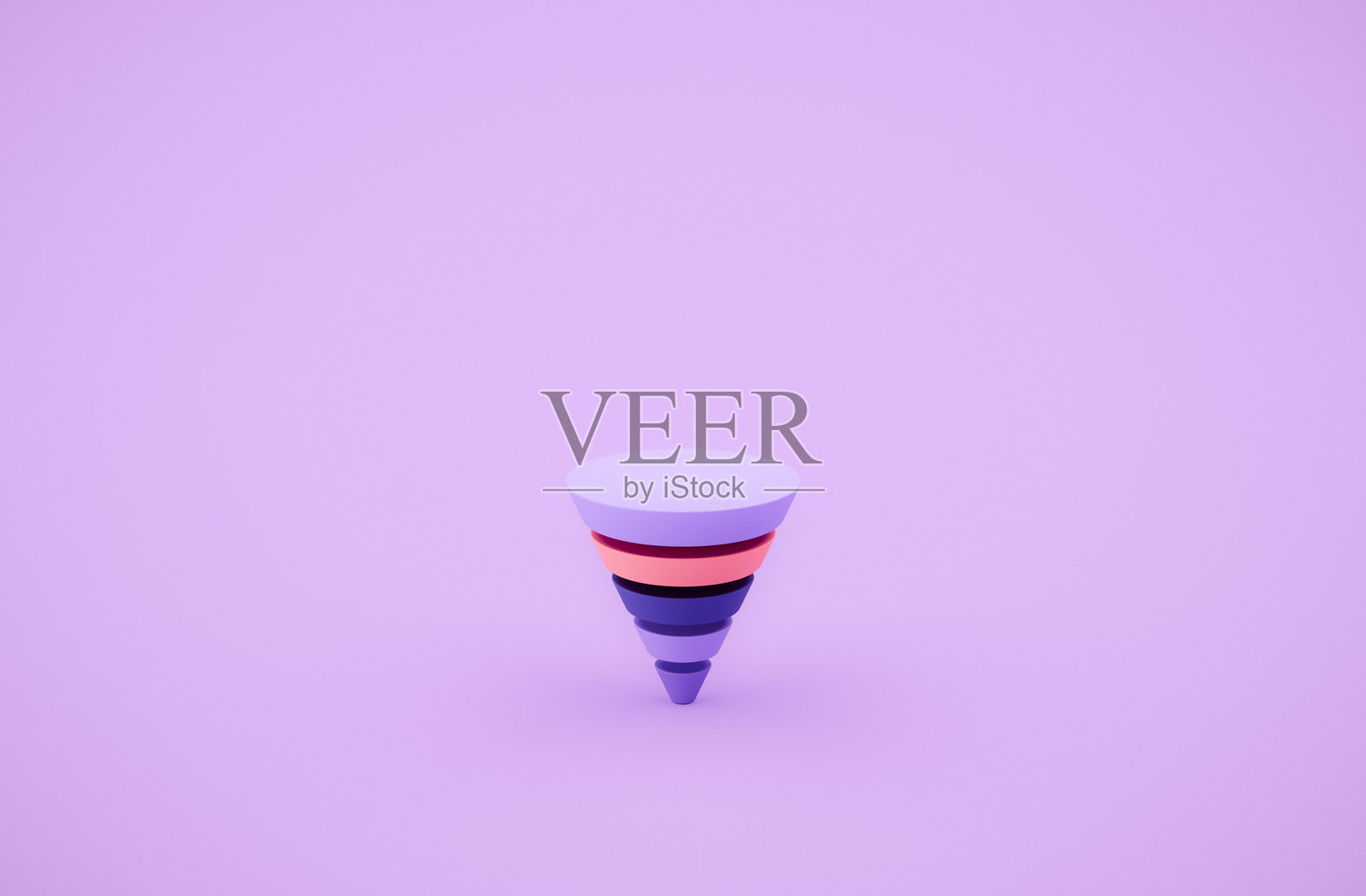 极简主义淡紫色背景上的几何圆锥图形照片摄影图片