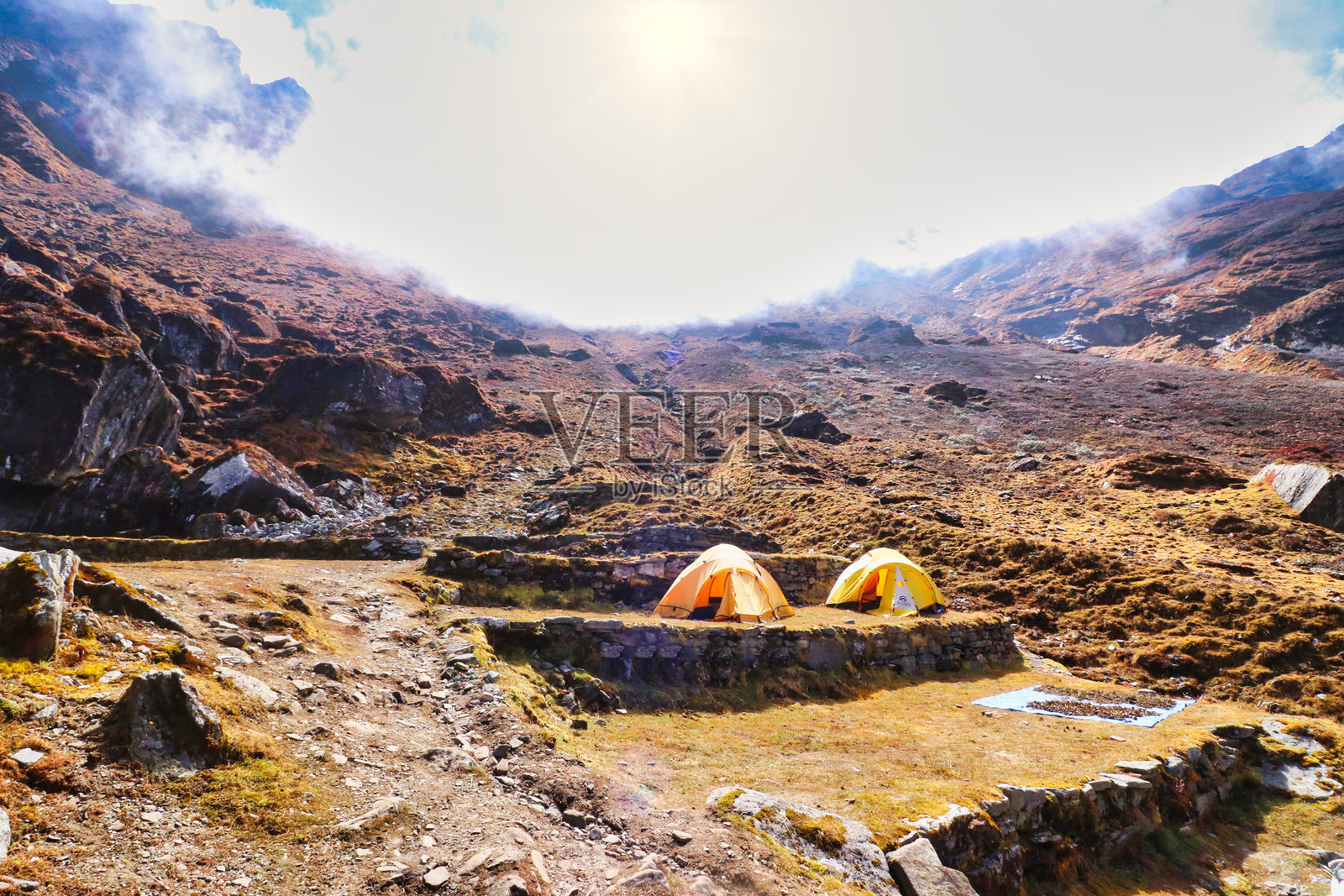 楚唐嘎村，卢克拉，尼泊尔照片摄影图片