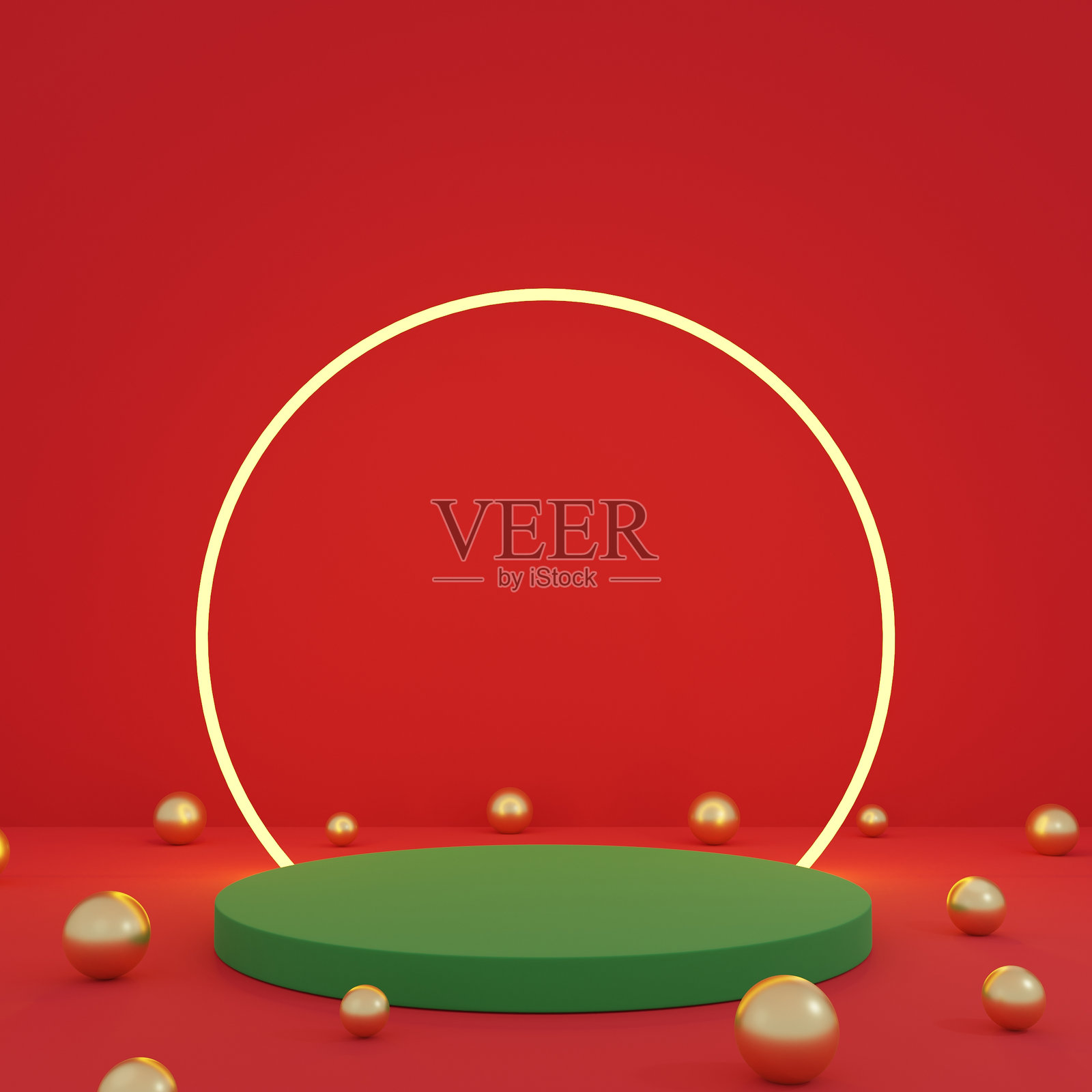 圣诞快乐，新年快乐，产品展示台，留白空间，产品支架，3D渲染照片摄影图片