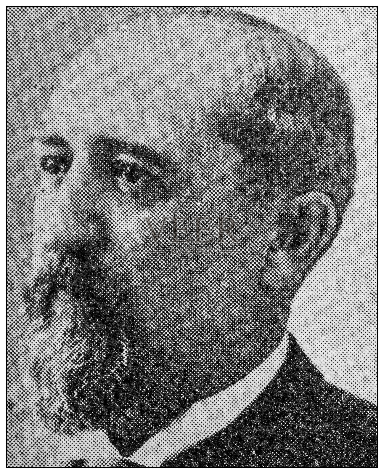 古色古香的名人肖像:塞拉斯·W·黑尔插画图片素材