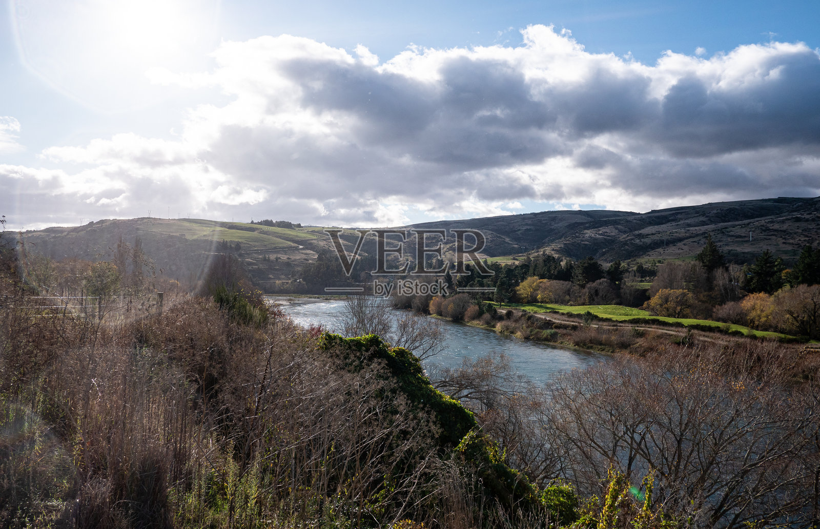 新西兰罗克斯堡美丽的克卢塔河河流风景照片摄影图片
