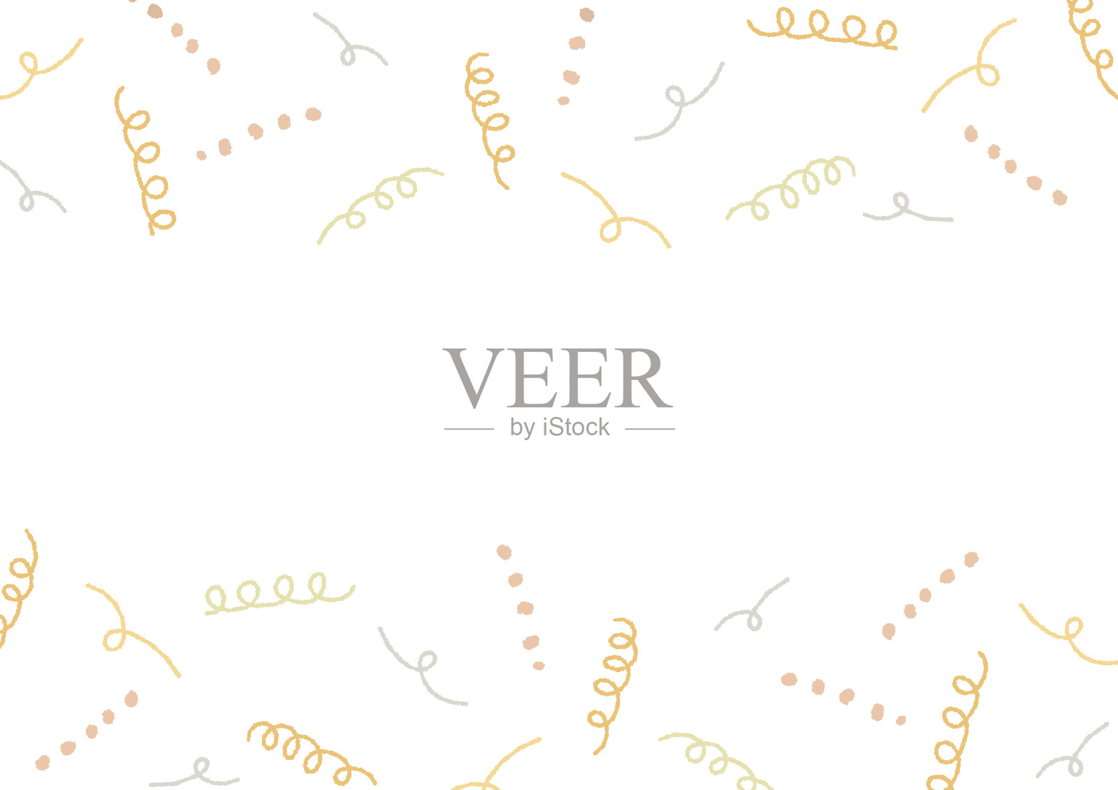 手绘涂鸦图案背景（波浪线），矢量插图插画图片素材