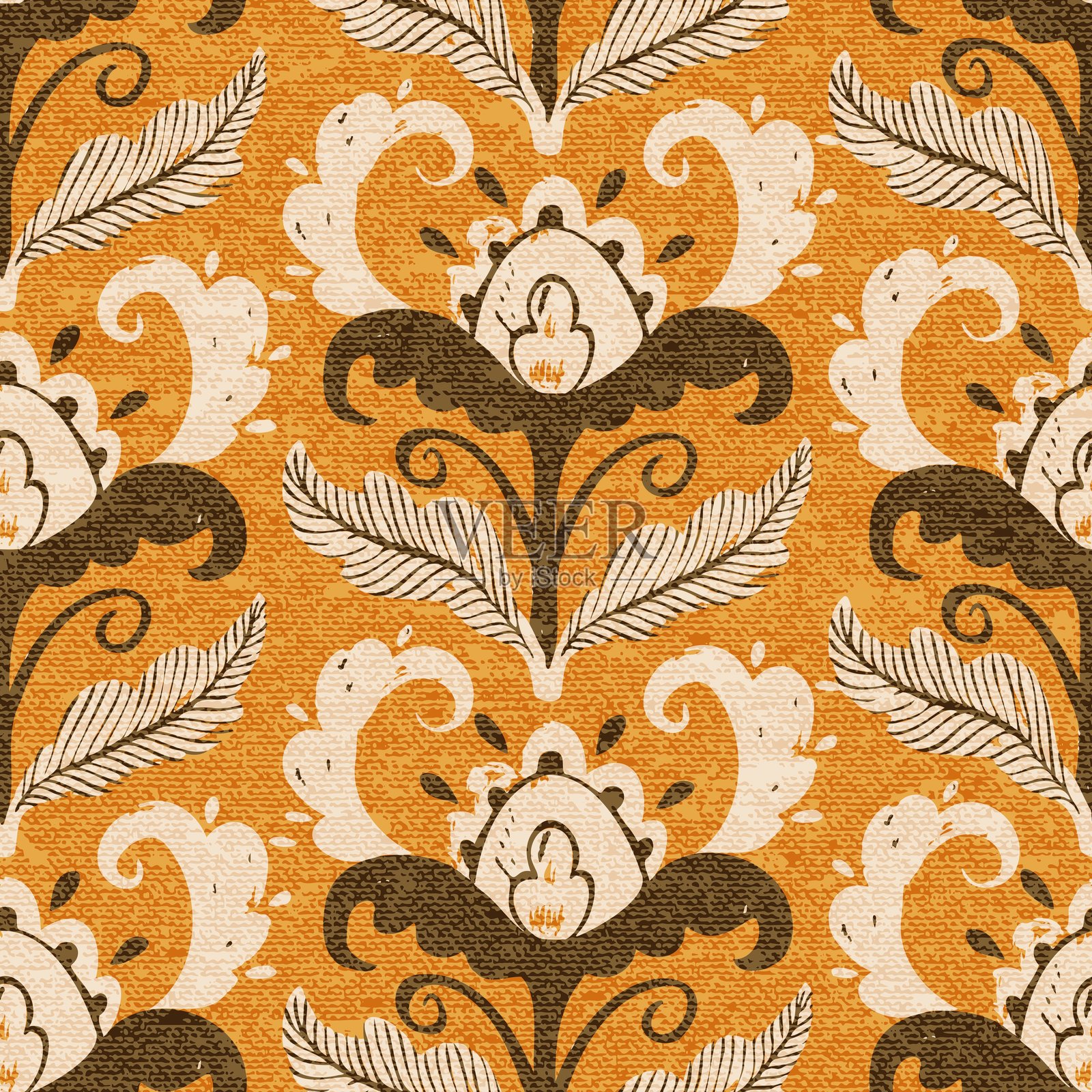 无缝花卉图案。插画图片素材