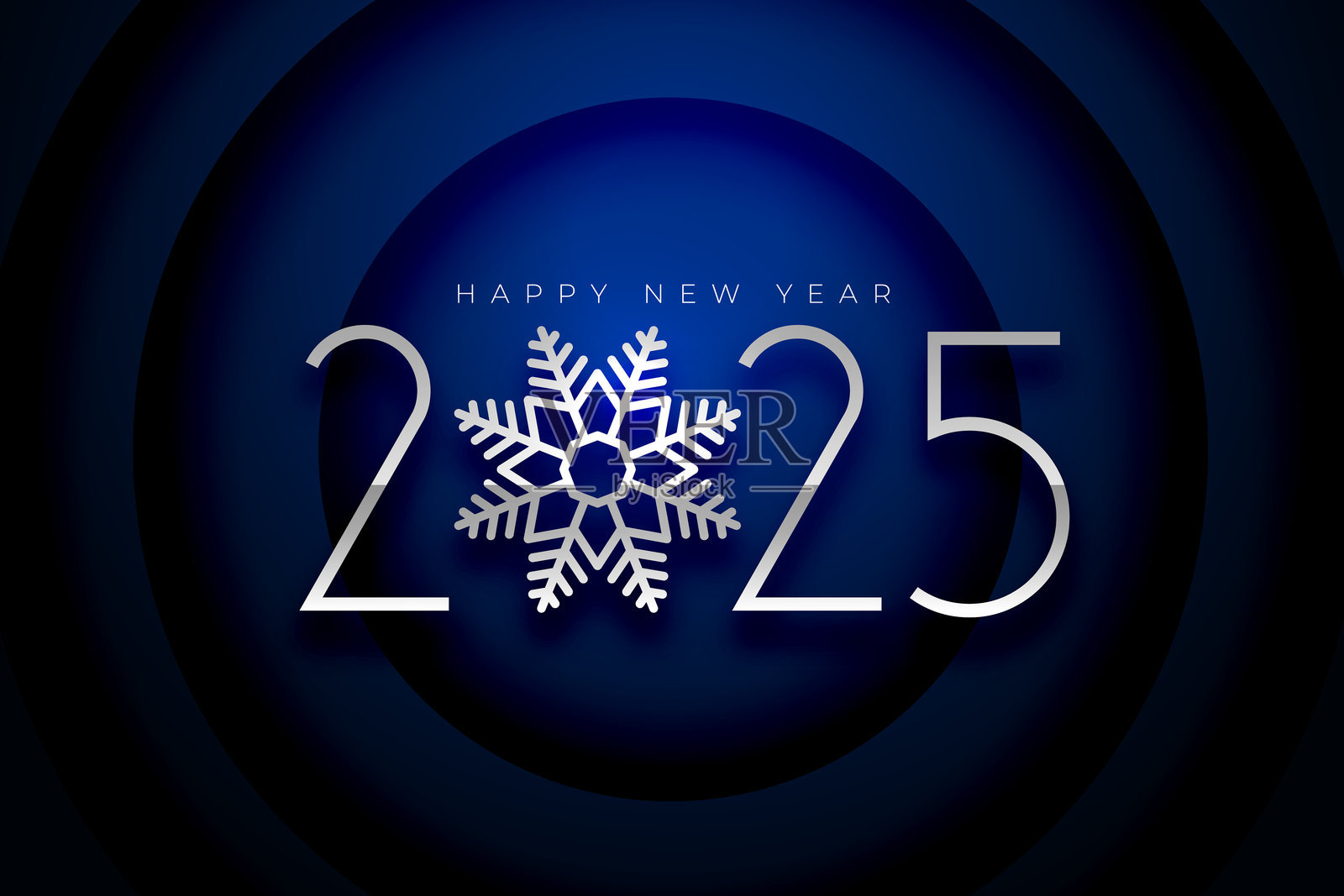 2025年新年活动背景与雪花插画图片素材