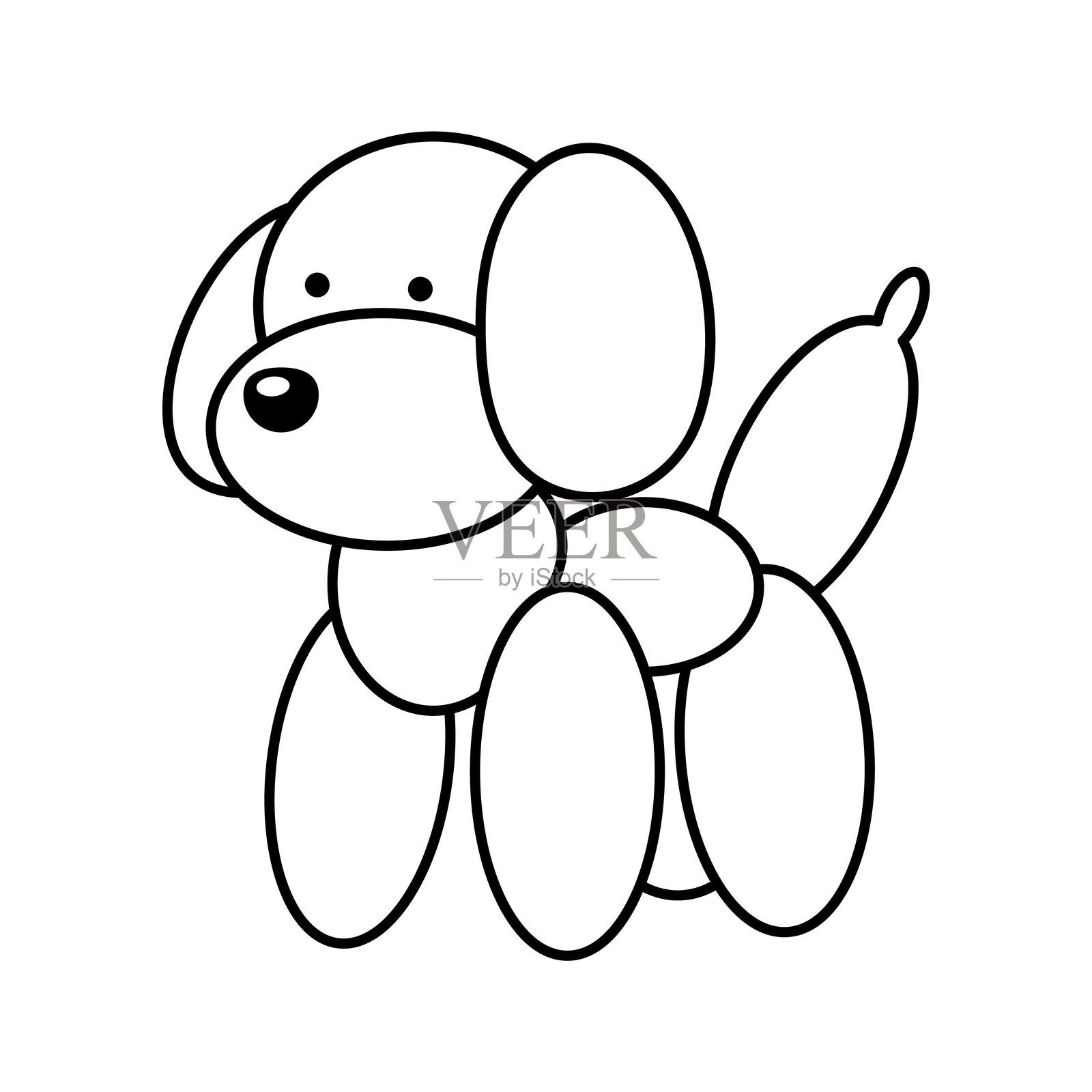 气球动物狗矢量插图插画图片素材