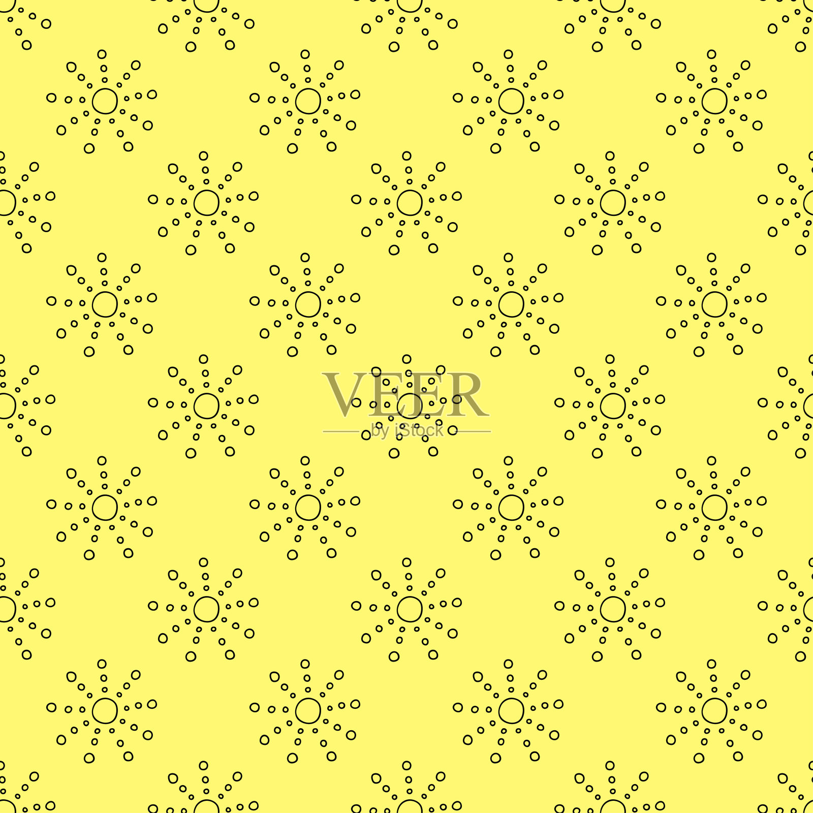 无缝阳光涂鸦图案，适用于装饰印刷、包装纸、贺卡、墙纸和面料插画图片素材