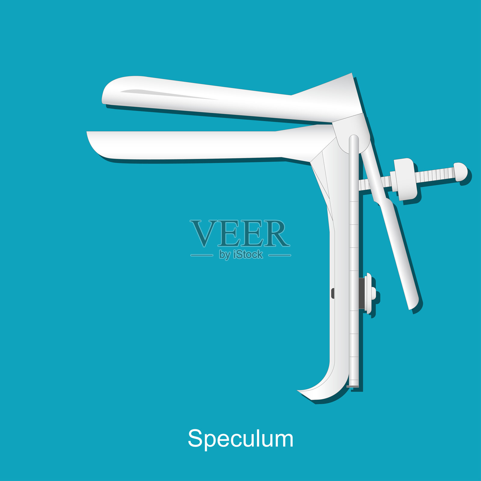 镜子是一种孤立在背景中的医疗器械。插画图片素材