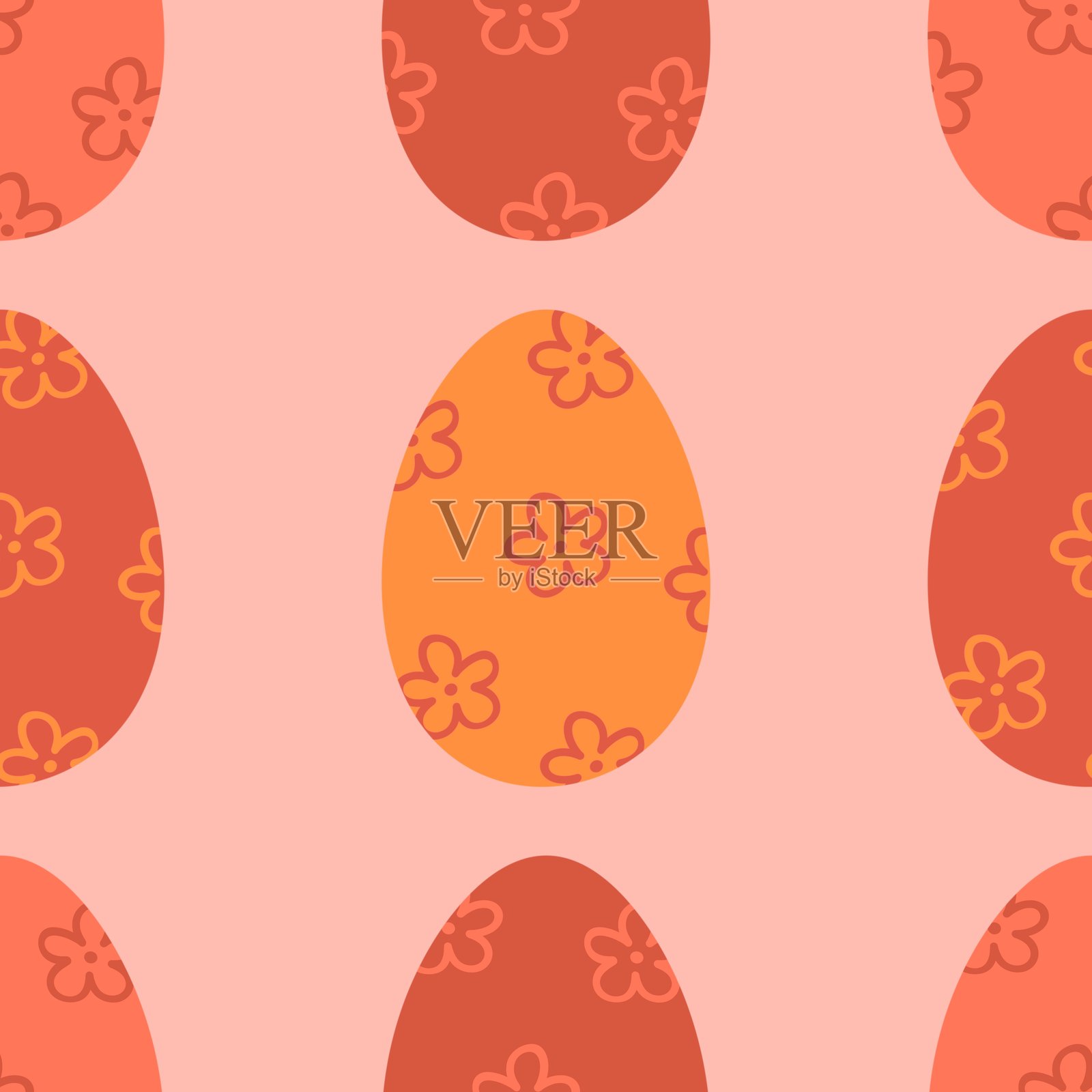 卡通复活节彩蛋无缝图案，适用于包装纸、面料和服装印刷插画图片素材