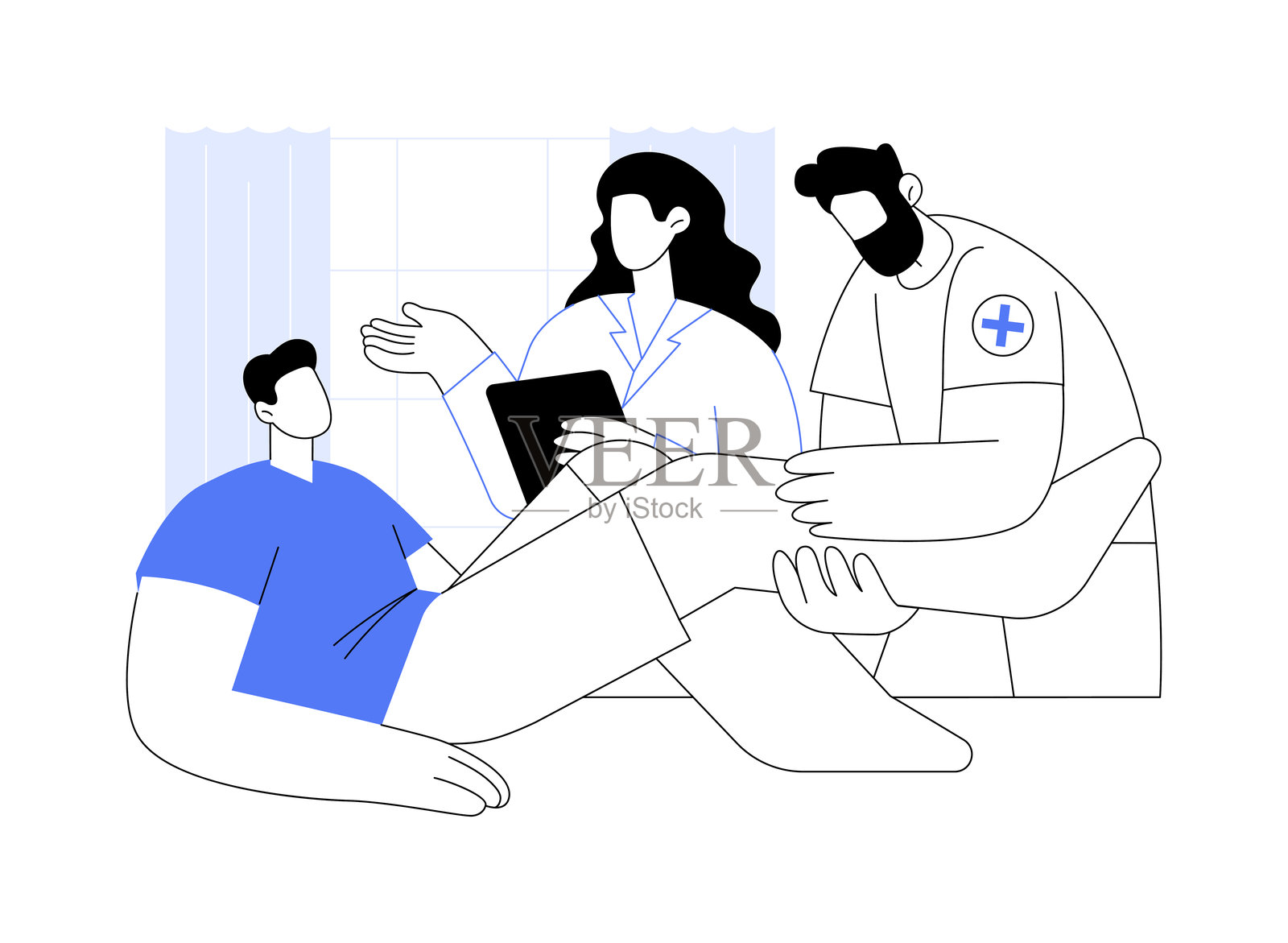 物理治疗孤立的卡通矢量插图。插画图片素材