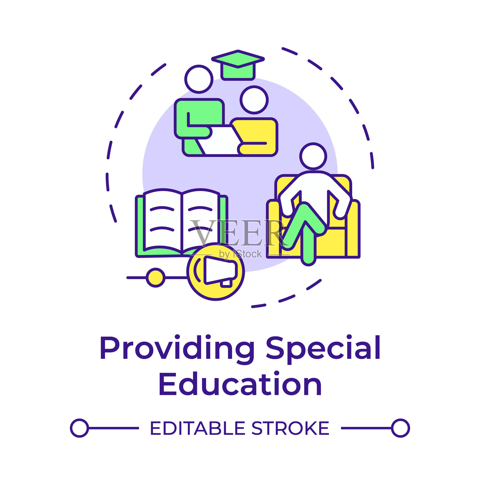 提供特殊教育多彩概念图标插画图片素材