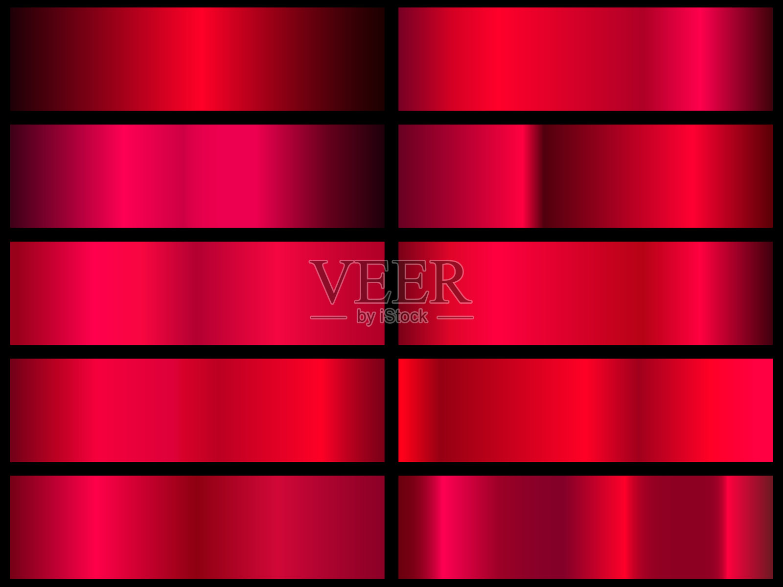 玫瑰金、金色和银色渐变金属色样集合插画图片素材