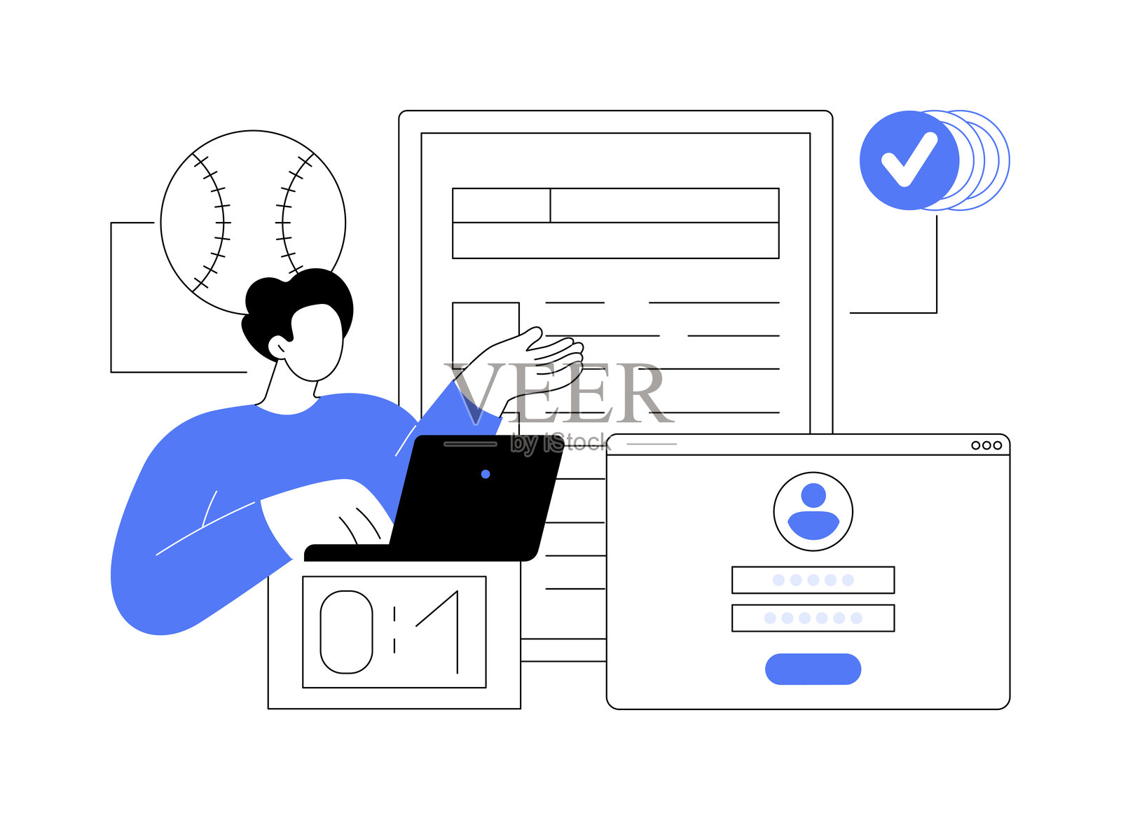 体育博彩许可证孤立的卡通矢量插图。插画图片素材