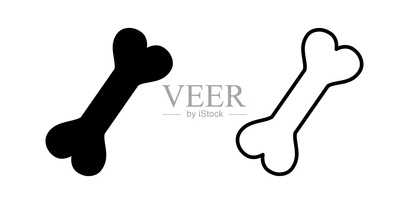 骨头图标，孤立的狗骨头插画图片素材