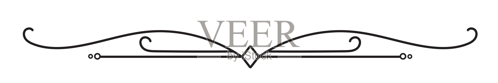 复古装饰线条，文本分隔符，线条边框，线条分隔符，边框，复古分隔符，下划线元素，矢量插图插画图片素材