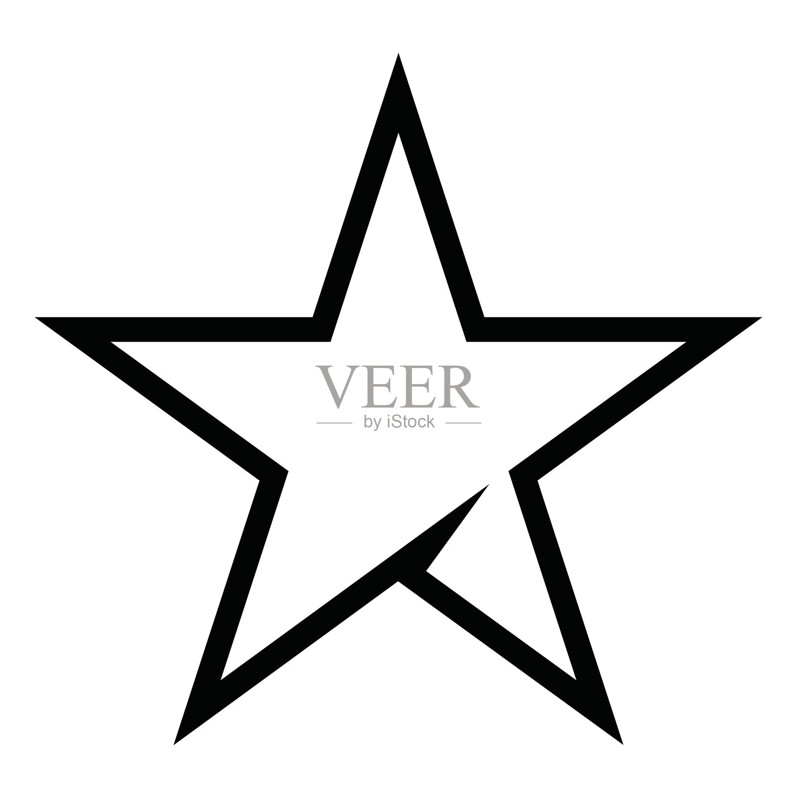 五角星矢量图标。独立星星，评分平面符号。矢量库存插图插画图片素材