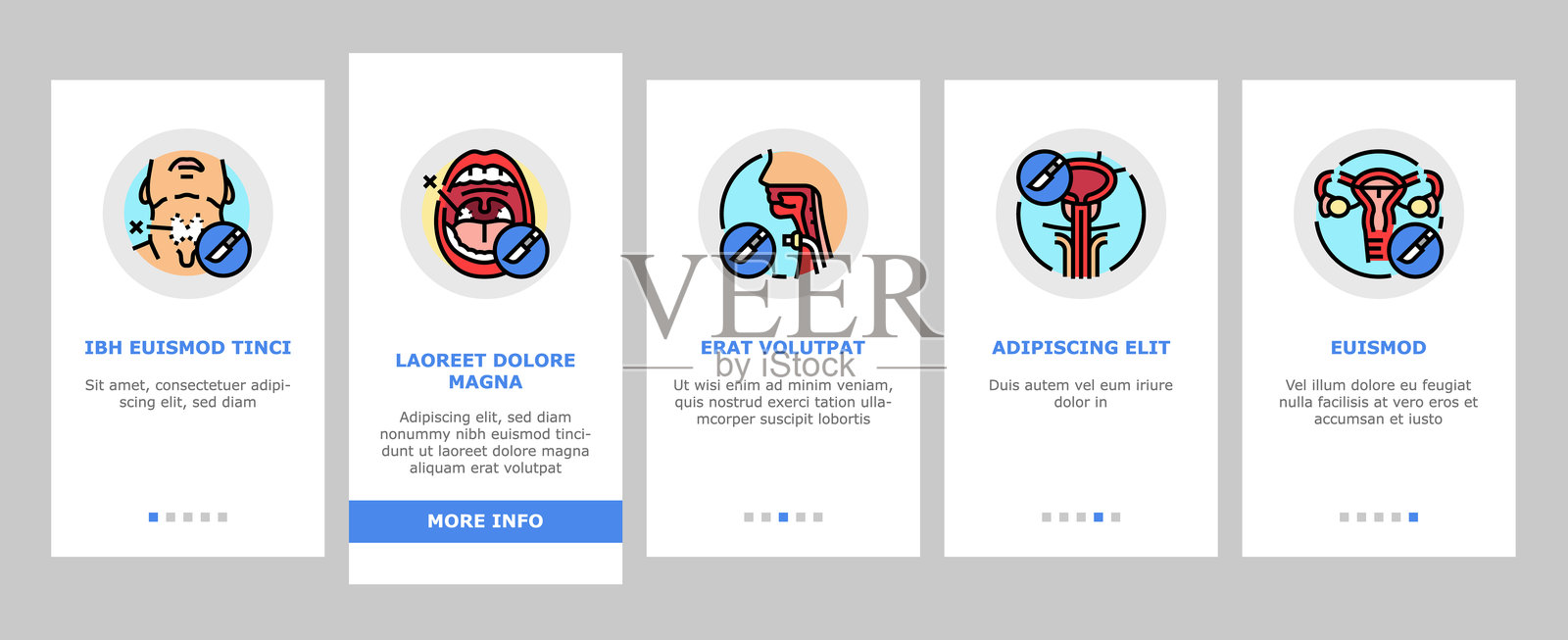 手术健康医疗皮肤入职图标集矢量图插画图片素材