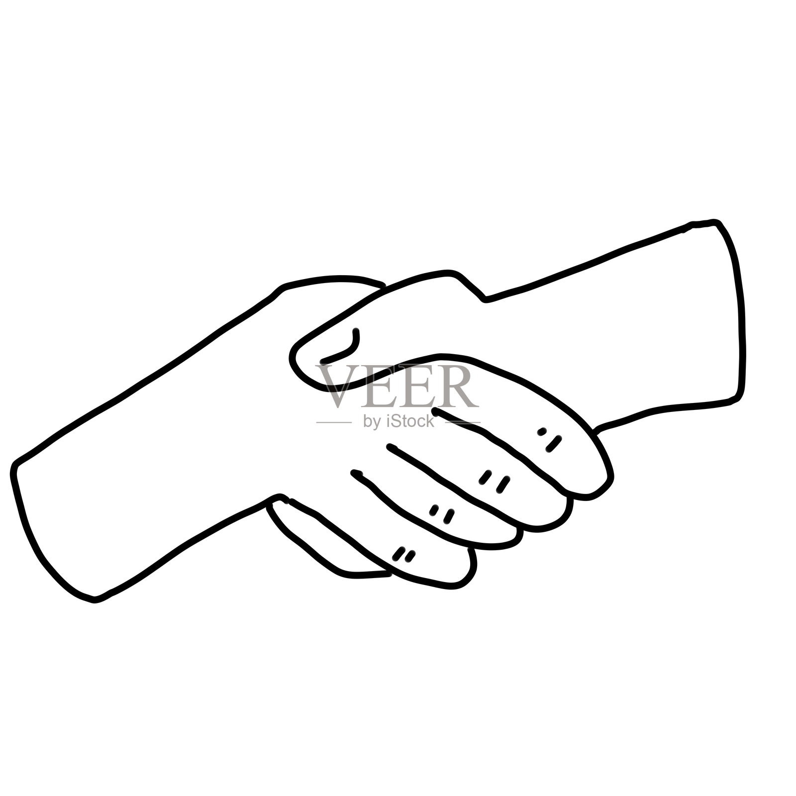 握手手势。插画图片素材