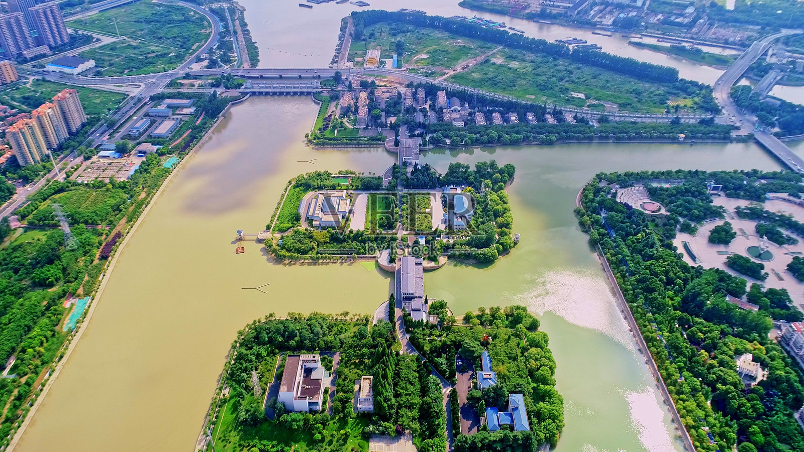 江苏扬州江都水利工程，亚洲。南水北调工程。京杭大运河。照片摄影图片