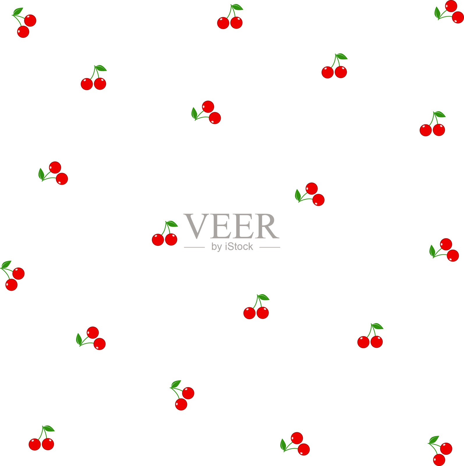 樱桃孤立在白色背景上。樱桃健康的维生素。插画图片素材