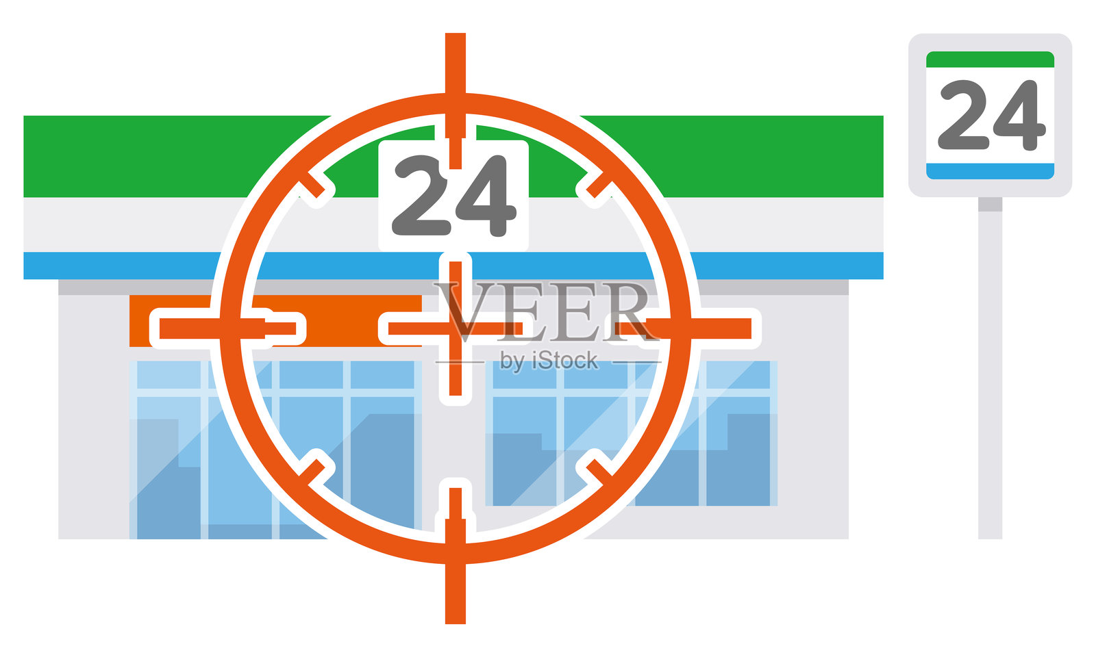 简单的矢量插图，展示了一家锁着的便利店插画图片素材