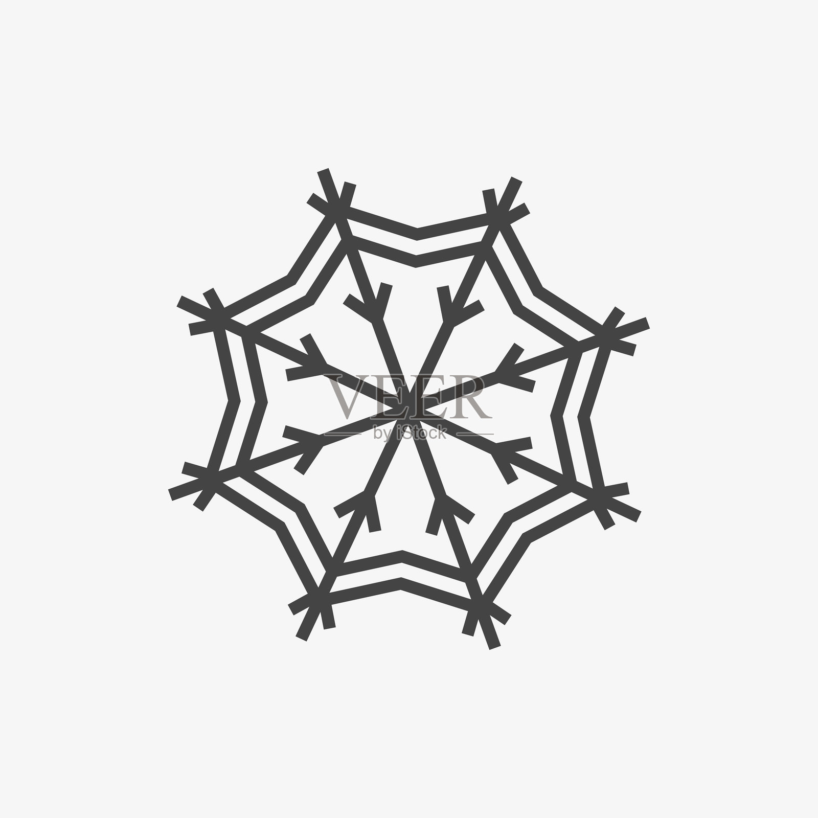 雪花图标。新年和圣诞节的象征。矢量插图插画图片素材