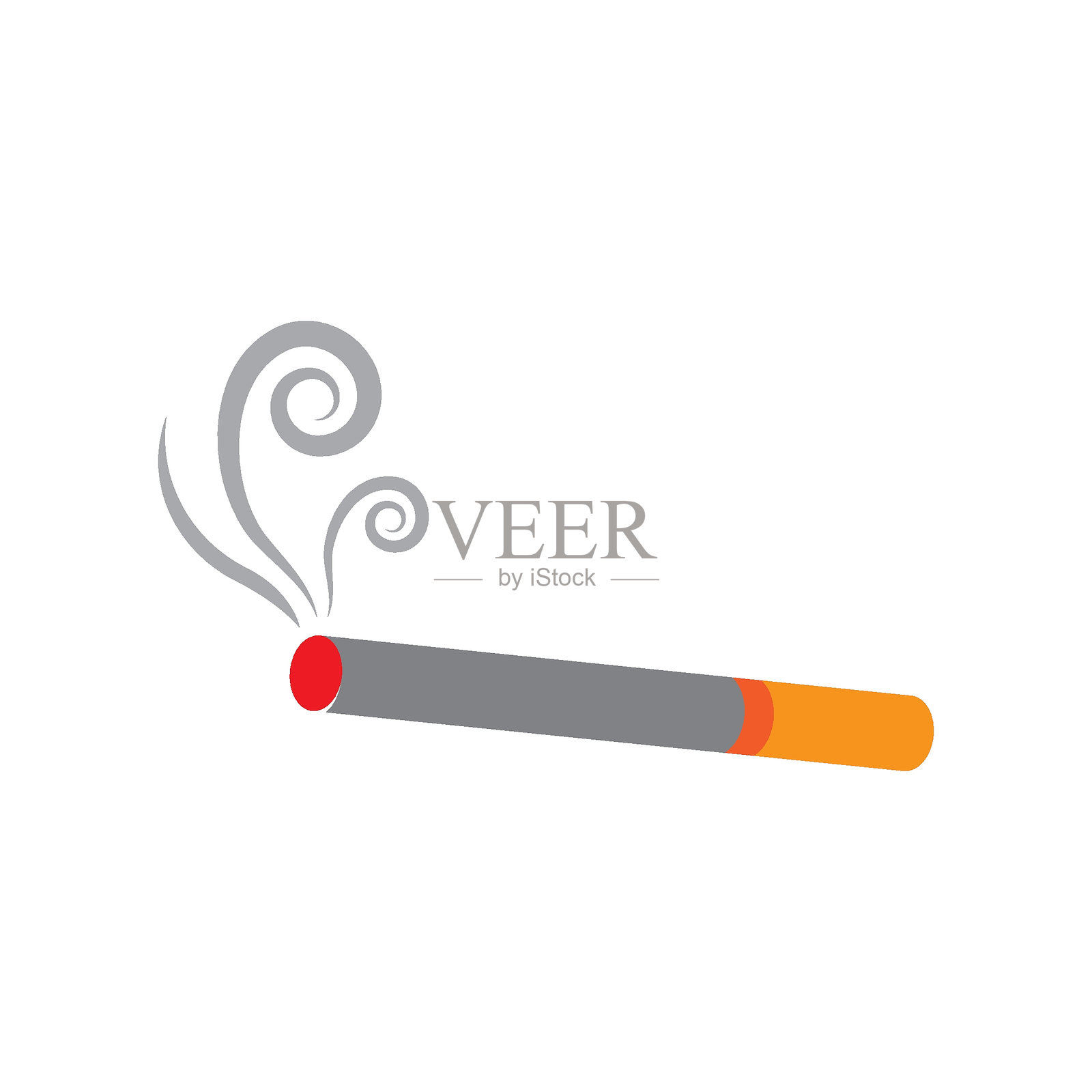 香烟图标矢量图。吸烟标志插图。香烟符号矢量图插画图片素材