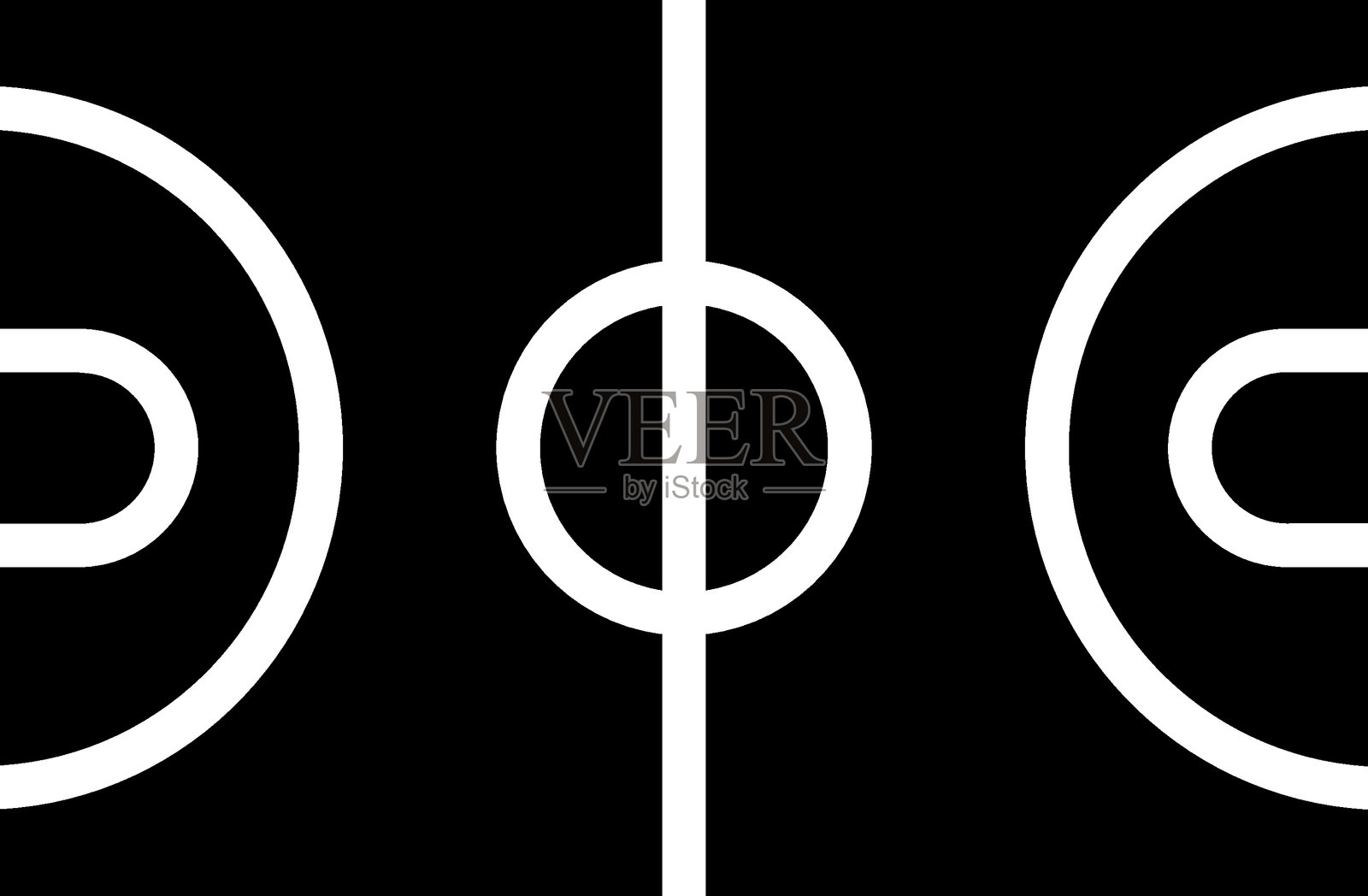 篮球场图标的矢量设计风格插画图片素材