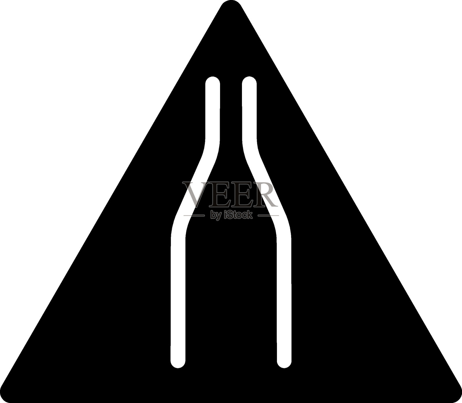 矢量设计道路变窄图标风格插画图片素材