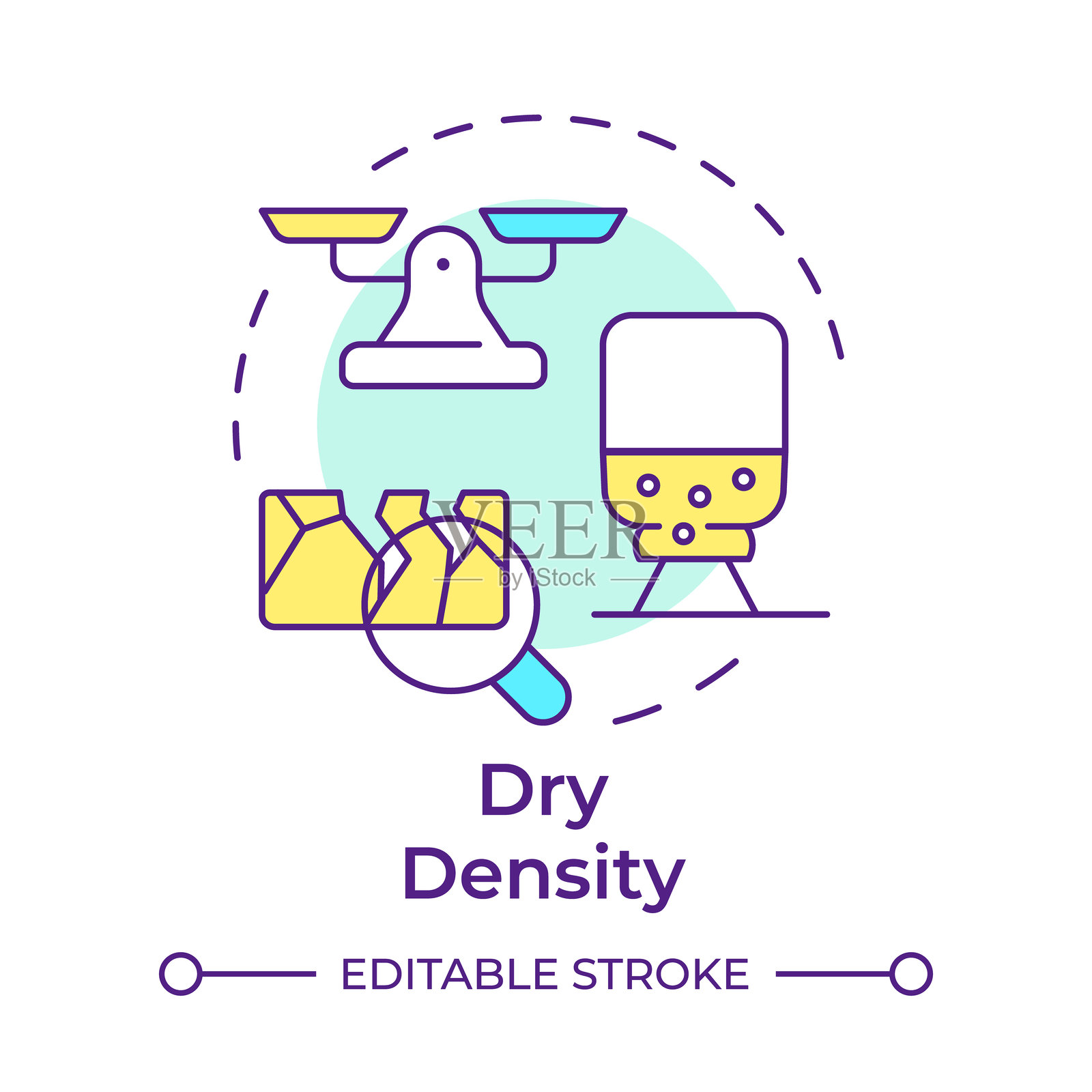 干密度测试多色概念图标插画图片素材