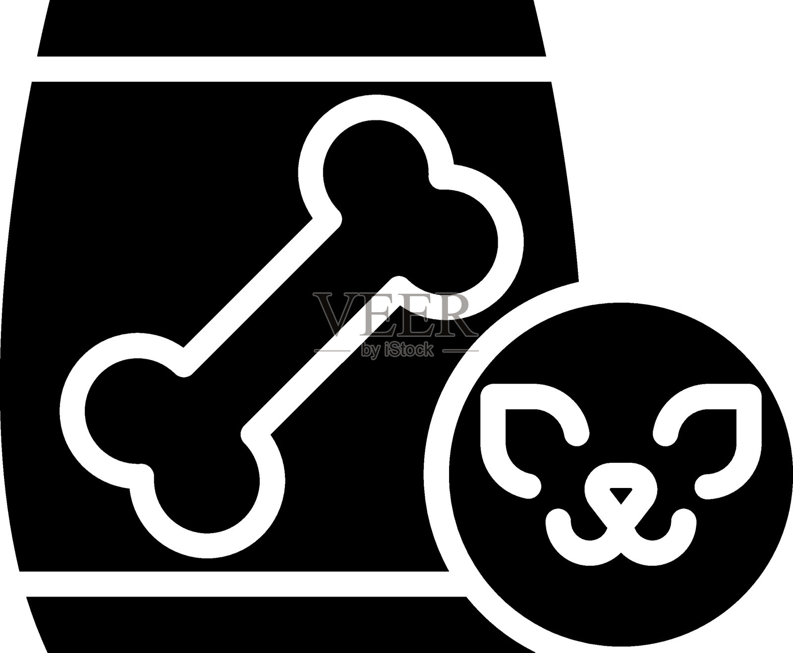 宠物食品图标的矢量设计风格插画图片素材