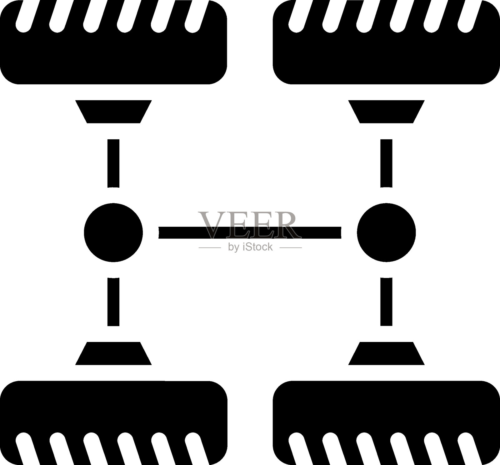 驱动轴图标的矢量设计风格插画图片素材